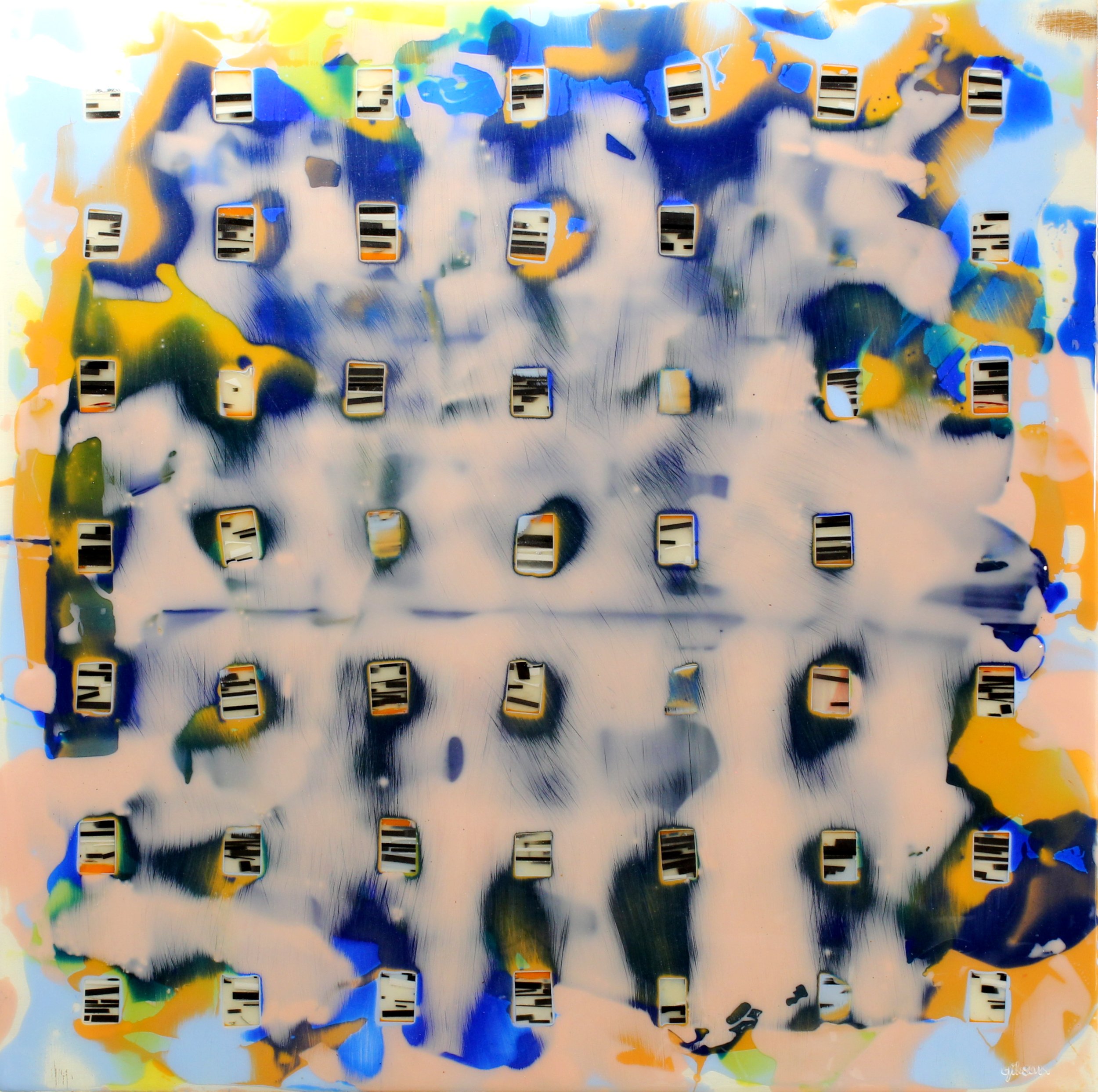 Dream No. 3 |  Resin and mixed media on wood panel | 30”x30” |  $1650