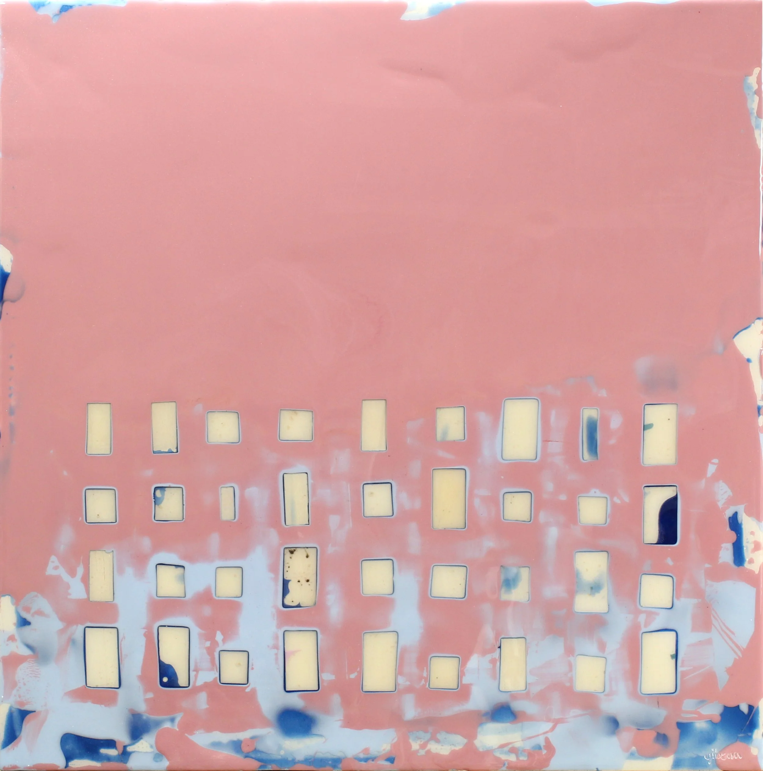 Dream No. 1 |  Resin and mixed media on wood panel | 30”x30” |  $1650