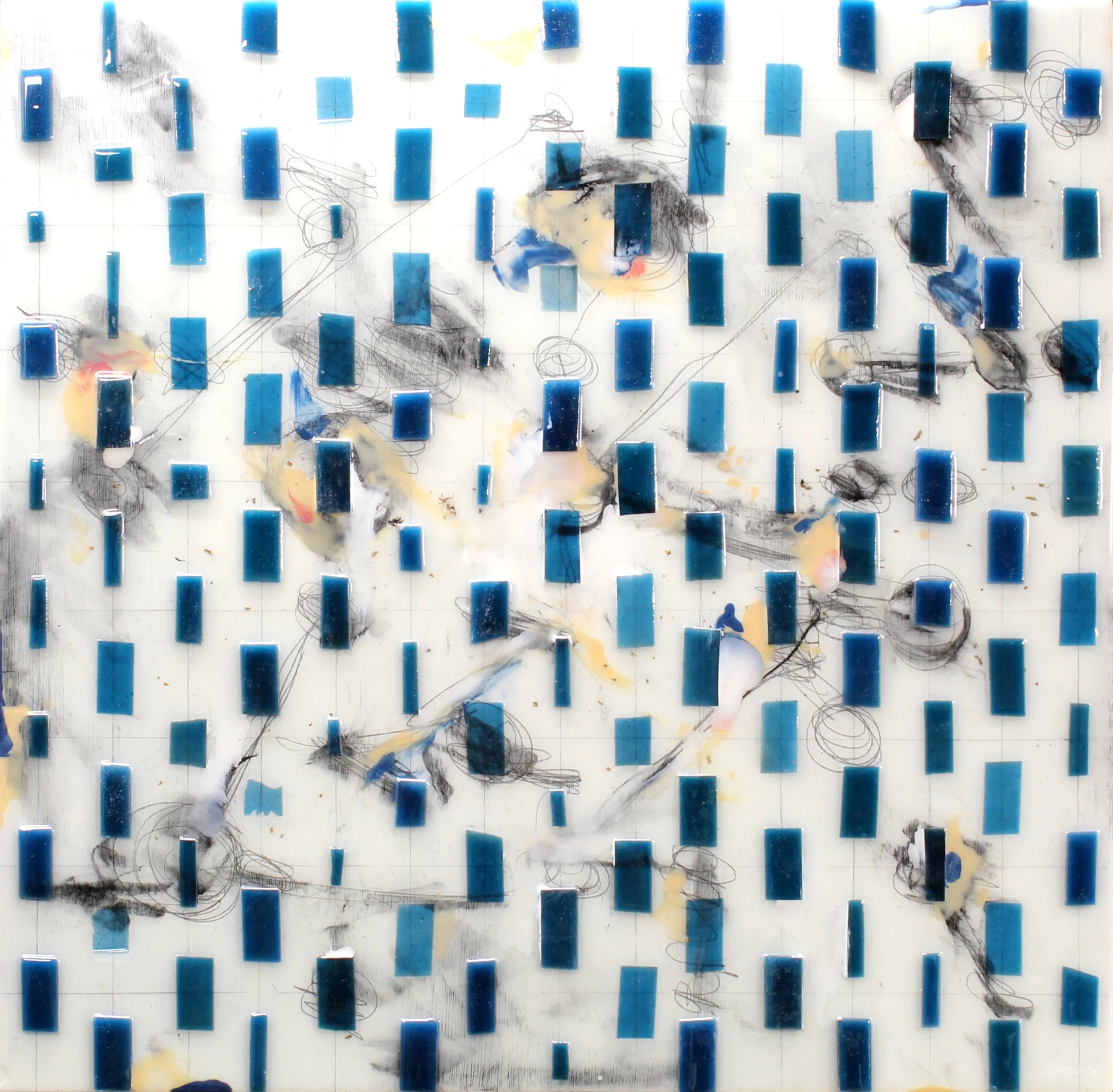 Dream No. 6 |  Resin and mixed media on wood panel | 30”x30” |  $1650