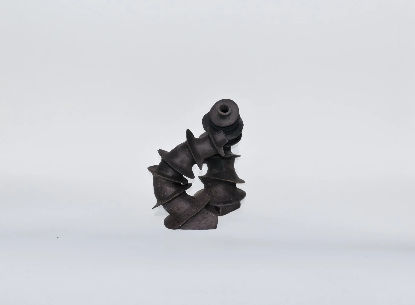 SPINES black sculpture  | Stoneware | 12 x 5 x 5 & 10 x 5 x 5 inches | $1200