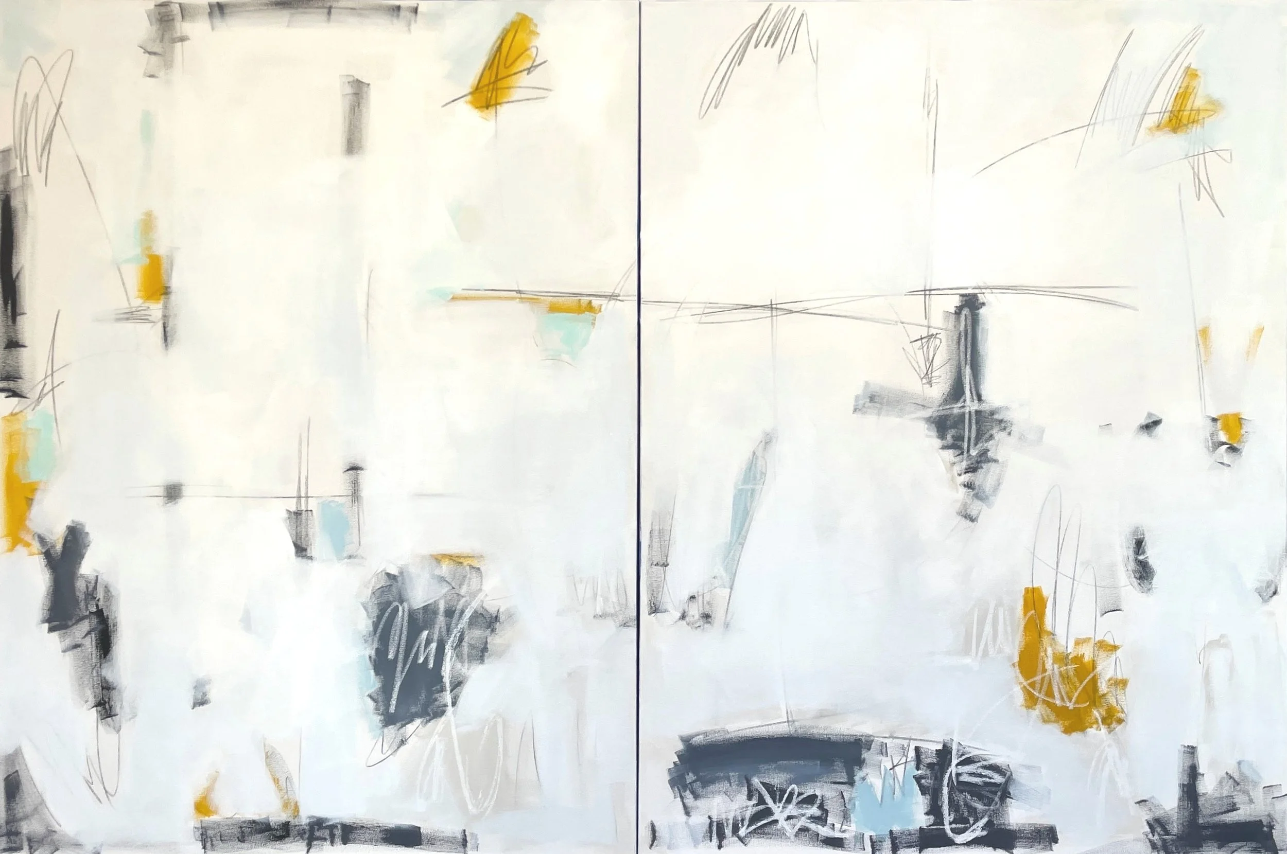 It's Gonna Stick | Acrylic, Graphite, Color Sticks on Canvas | 48" x 72" | $4800
