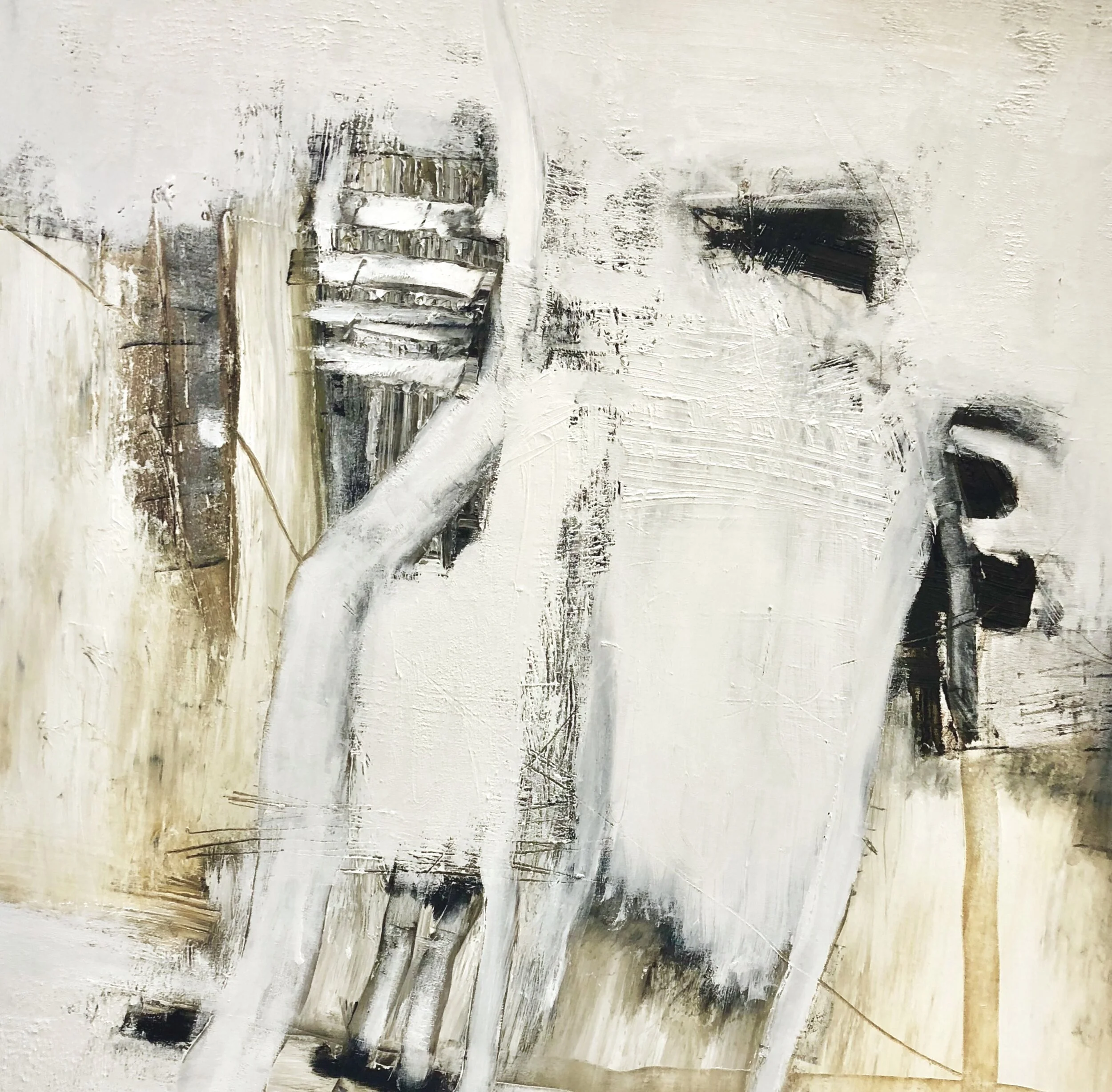 Walking Under Water | mixed media on canvas | 40” x 40” | $3000