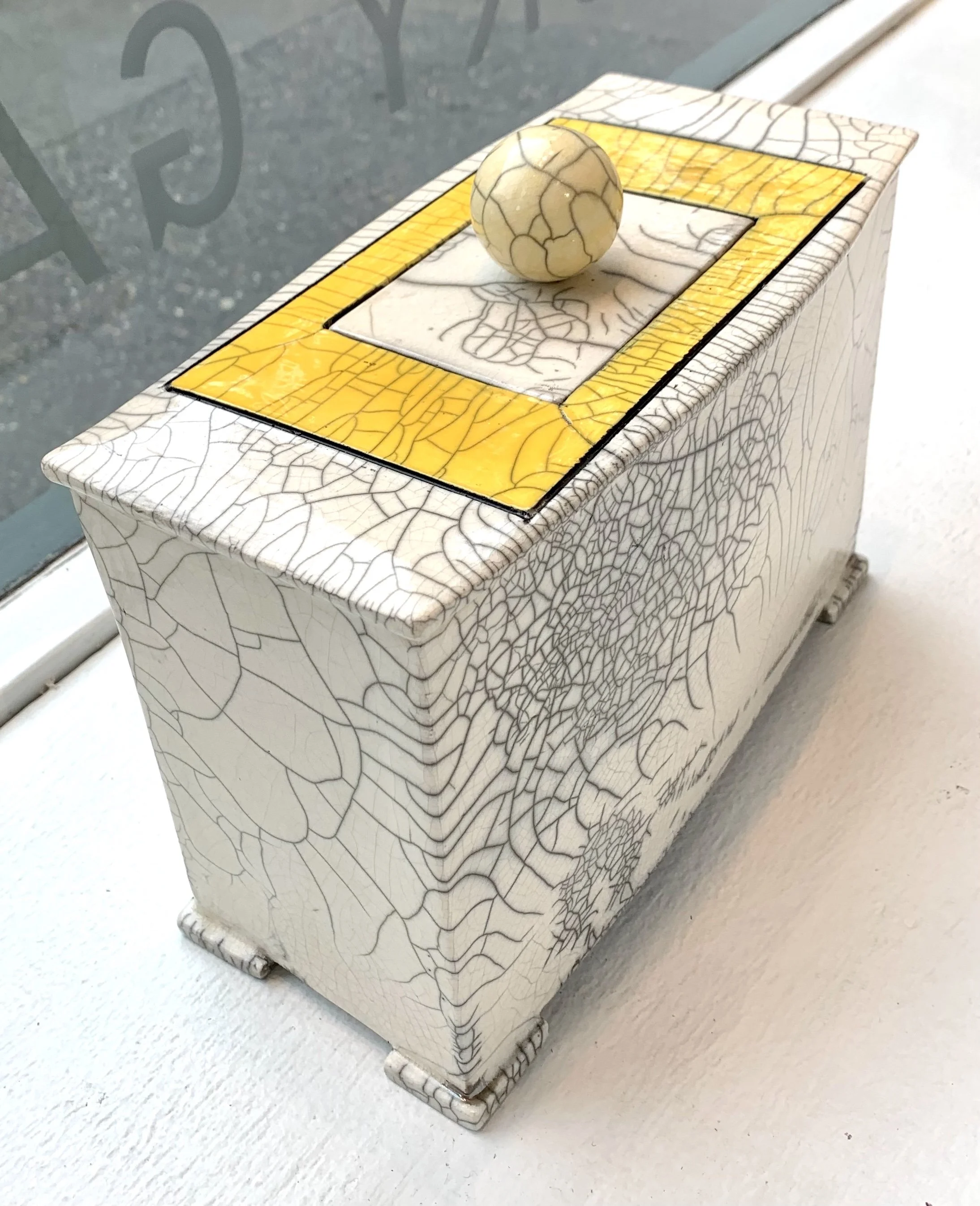 Raku Box | Ceramic & Raku Glaze | 7" x 10" x 5" | $350