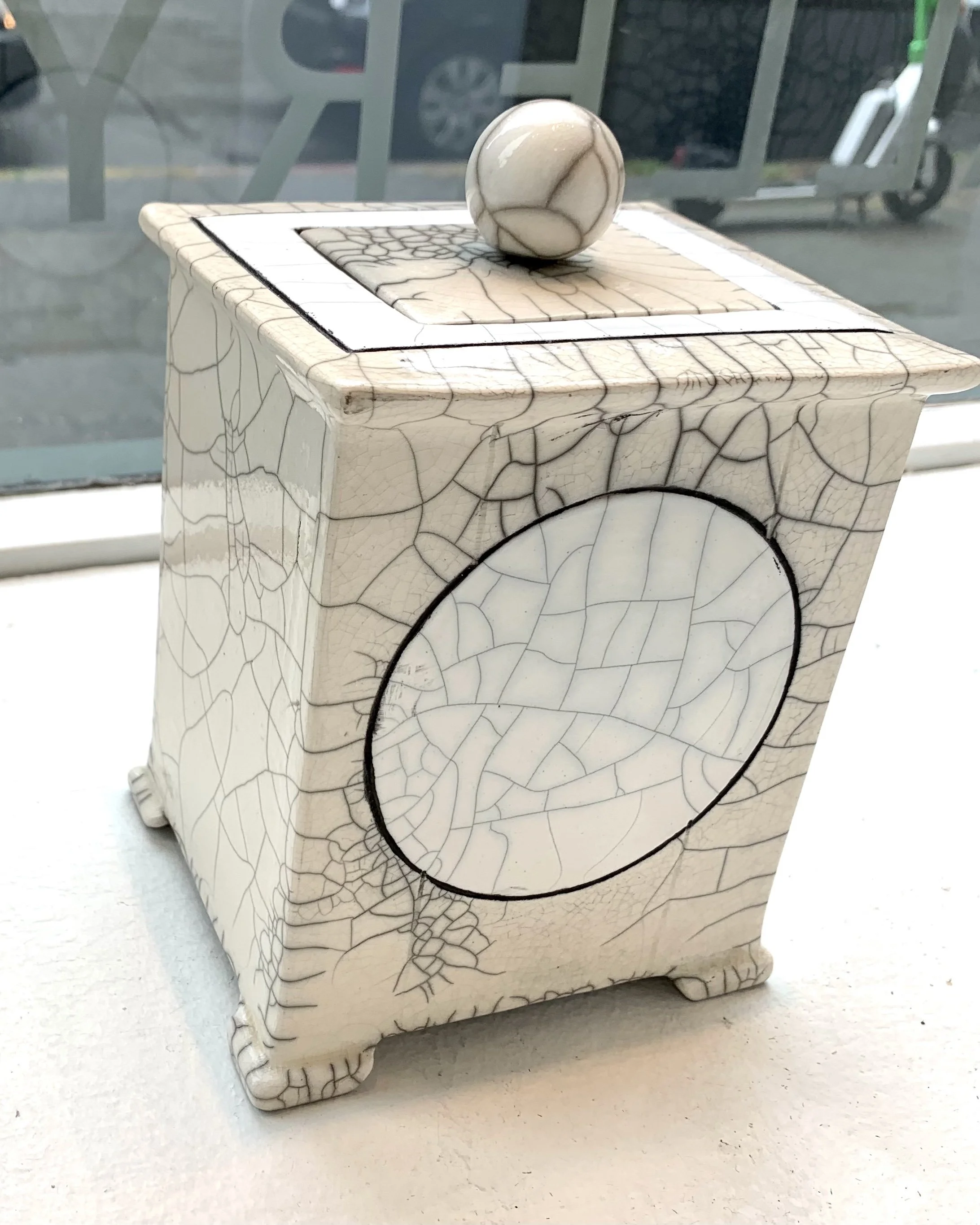 Raku Box | Ceramic & Raku Glaze | 6" x 5" x 4" | $175