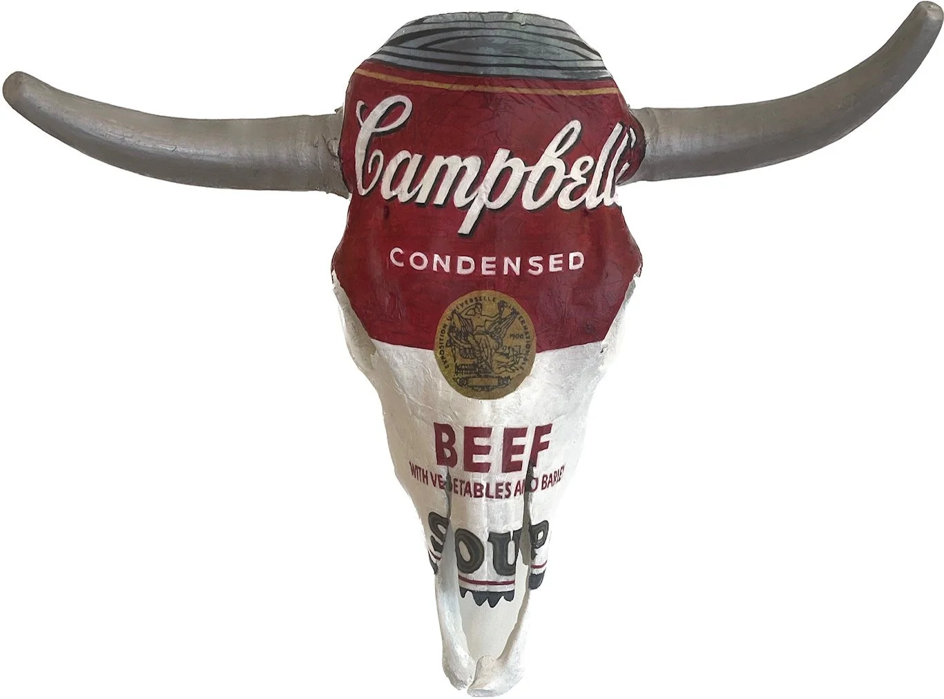 sold- Andy ll | Acrylic, Ink on Steer Skull | 19 x 24 x 9 inch | $1200