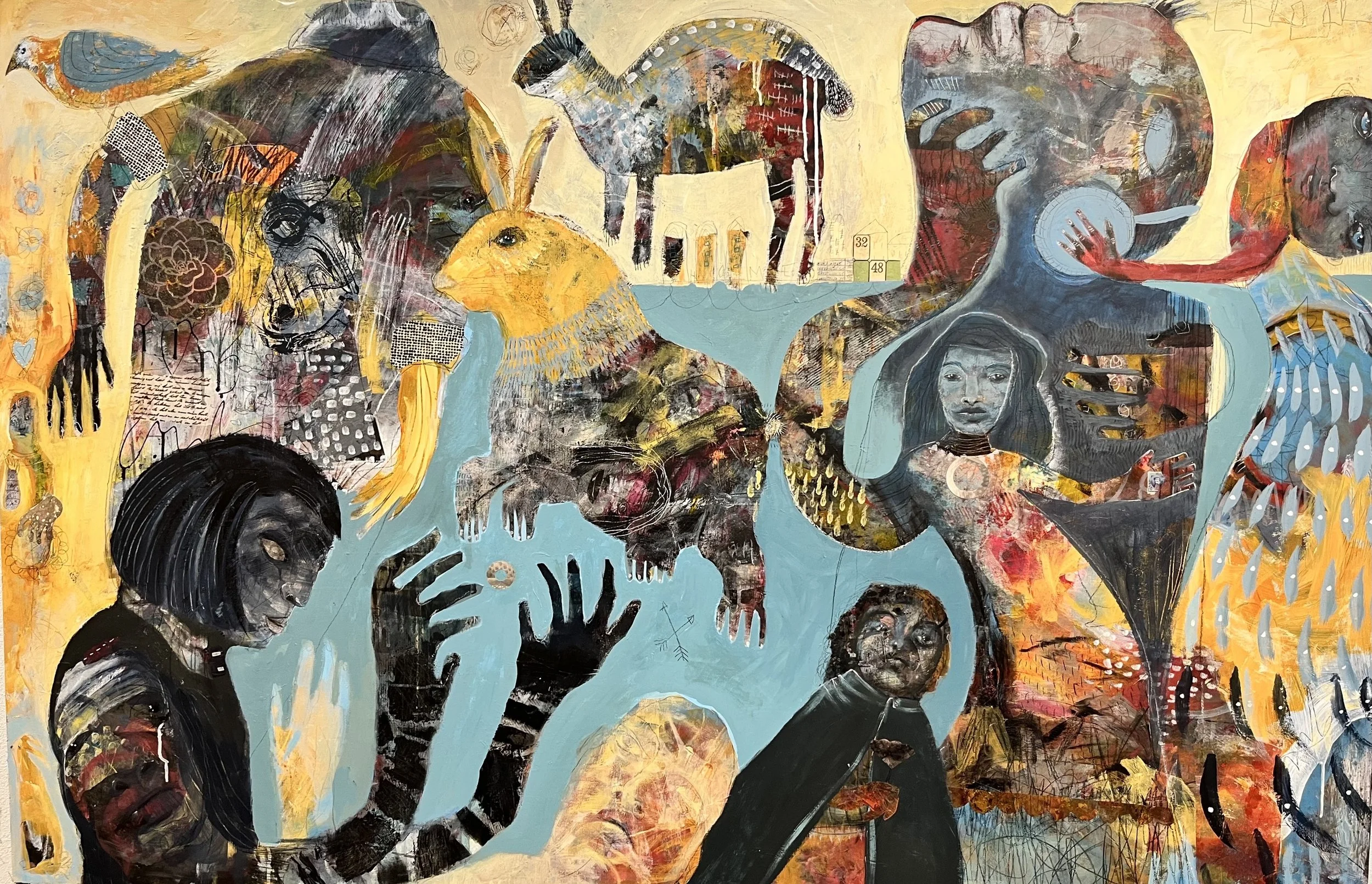 Vibrational Symphonies | Mixed Media  Collage | 47.5" x 72" | $4500