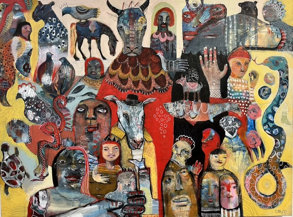 An Imaginary Menagerie | Mixed Media on Canvas | 36" x 48" | $3000