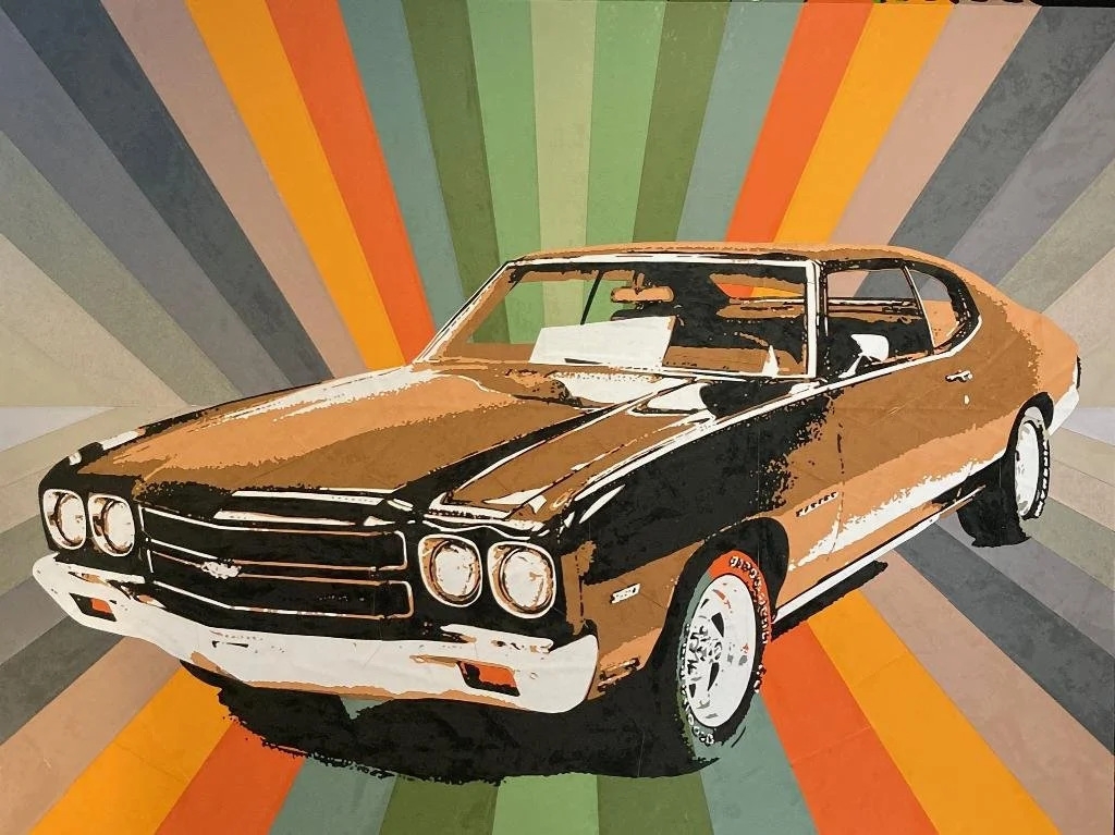 Malibu | Paper Collage on Panel | 30" x 40" | $2800