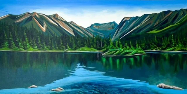 Gold Creek Blues  | Acrylic on Canvas | 24”x48”  | $2765