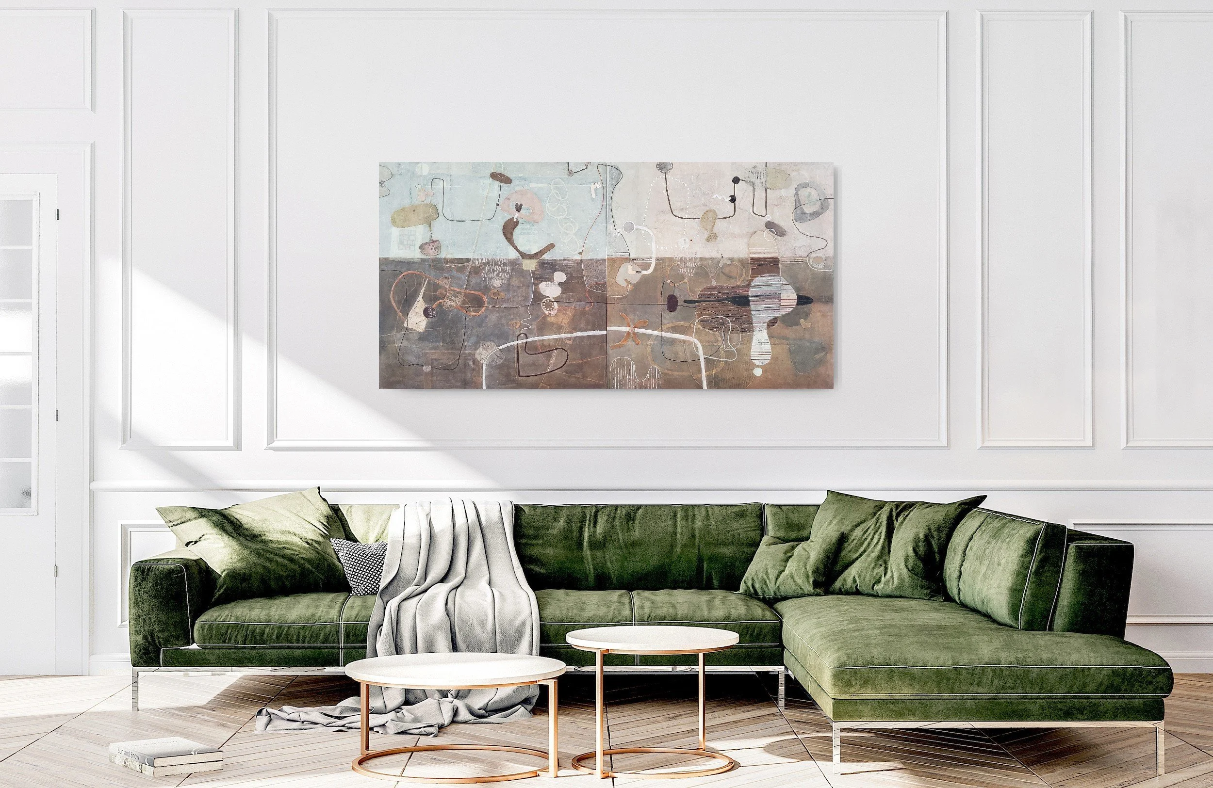 Voyager Diptych in room