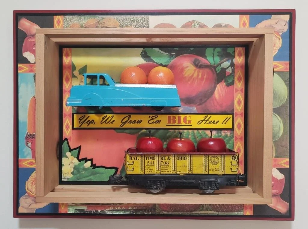 We Grow 'Em BIg | Mixed Media Assemblage - |  16" X 12" |  $350