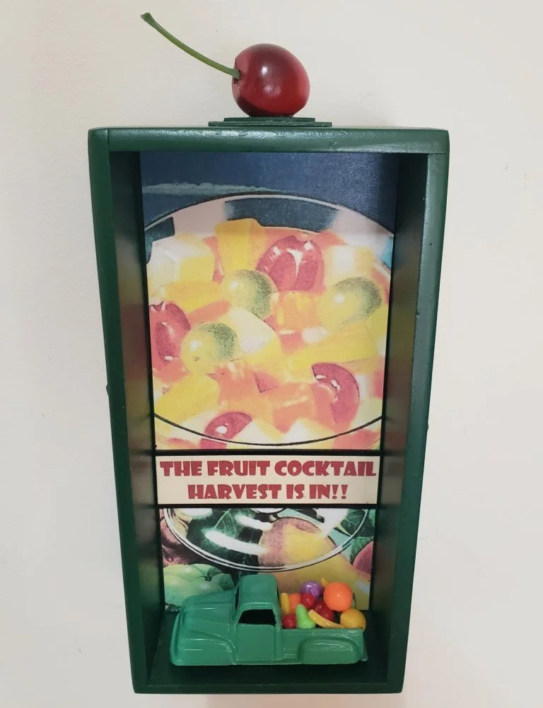Fruit Cocktail Harvest | Mixed Media Assemblage |  9.5" X 4" | $120