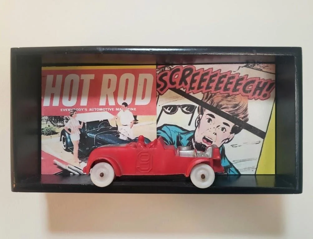 Hot Rod Screech |  Mixed Media Assemblage | 8.5" X 4" | $120