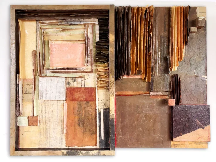 Out and About | Chinese rice paper and Epoxy Resin on Wood Panel