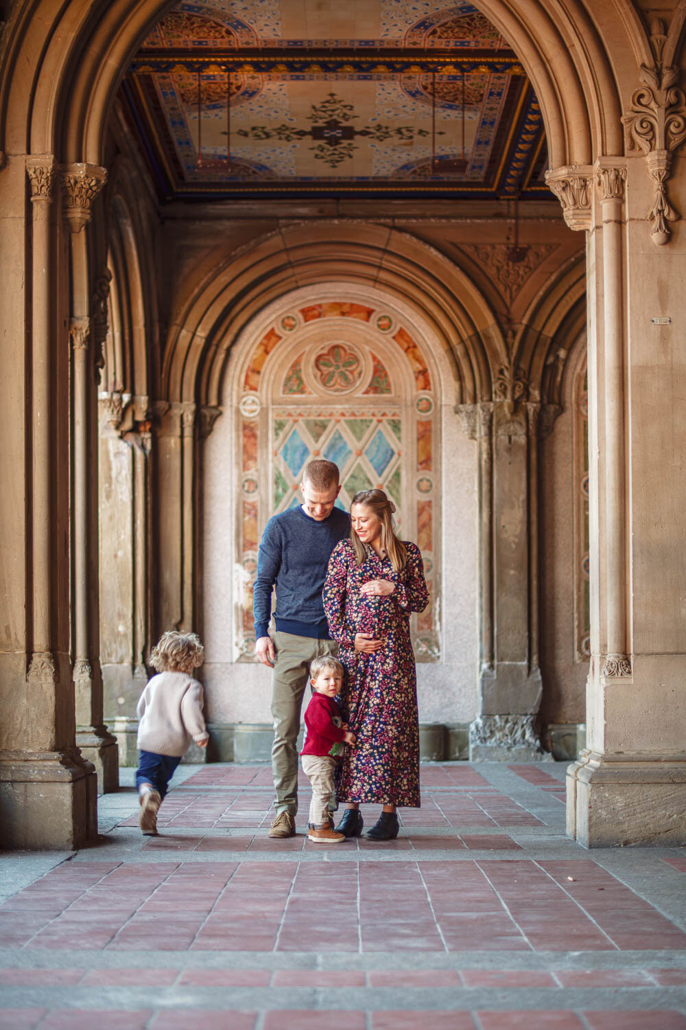 Couple at the Bethesda Terrace Arcade in Central Park