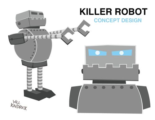 KILLER ROBOTS.Short film character concepts.Vector.2010.