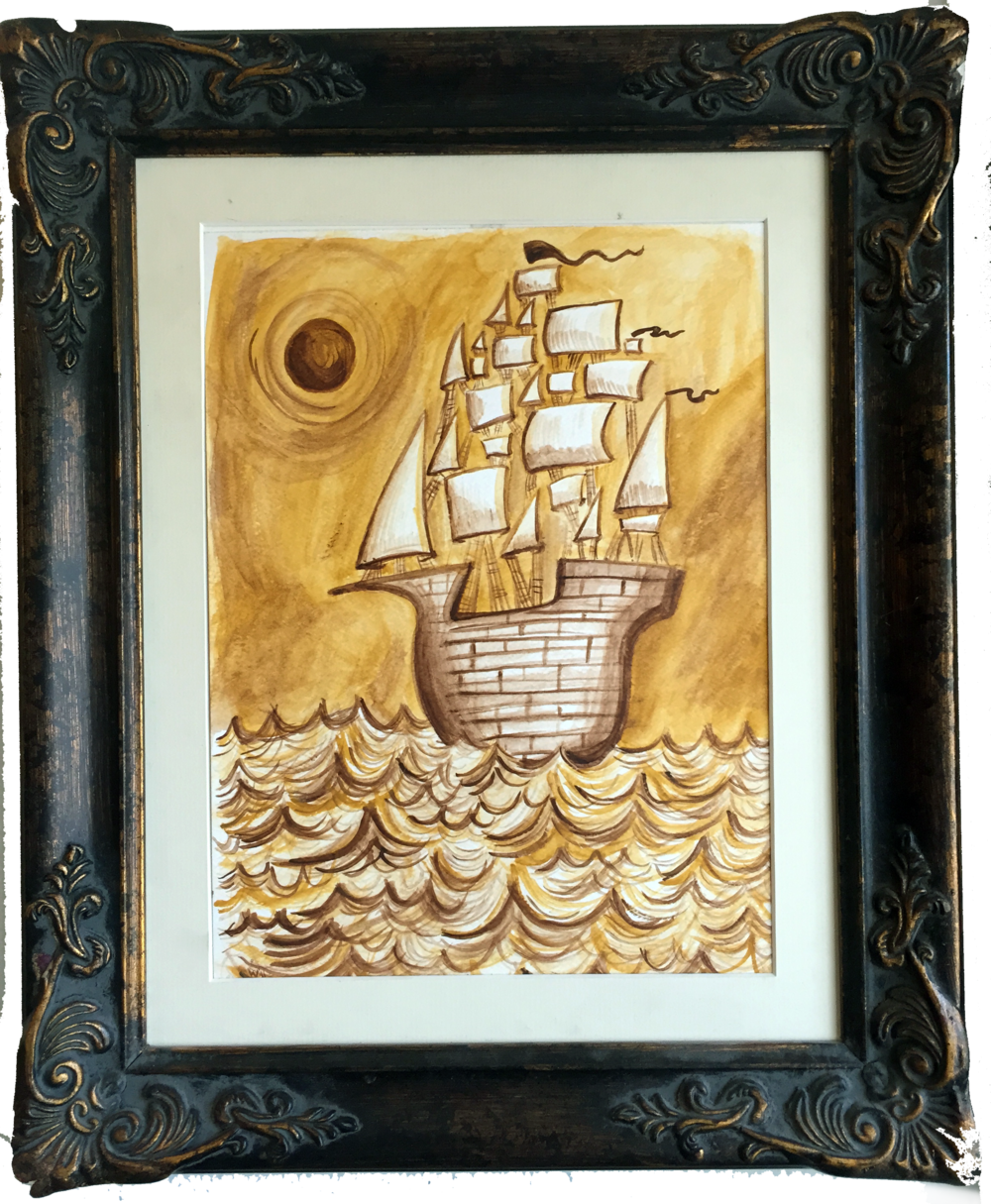 GOLDEN CARMEL PILLAGER.&nbsp;WATER COLOR.&nbsp;2009.