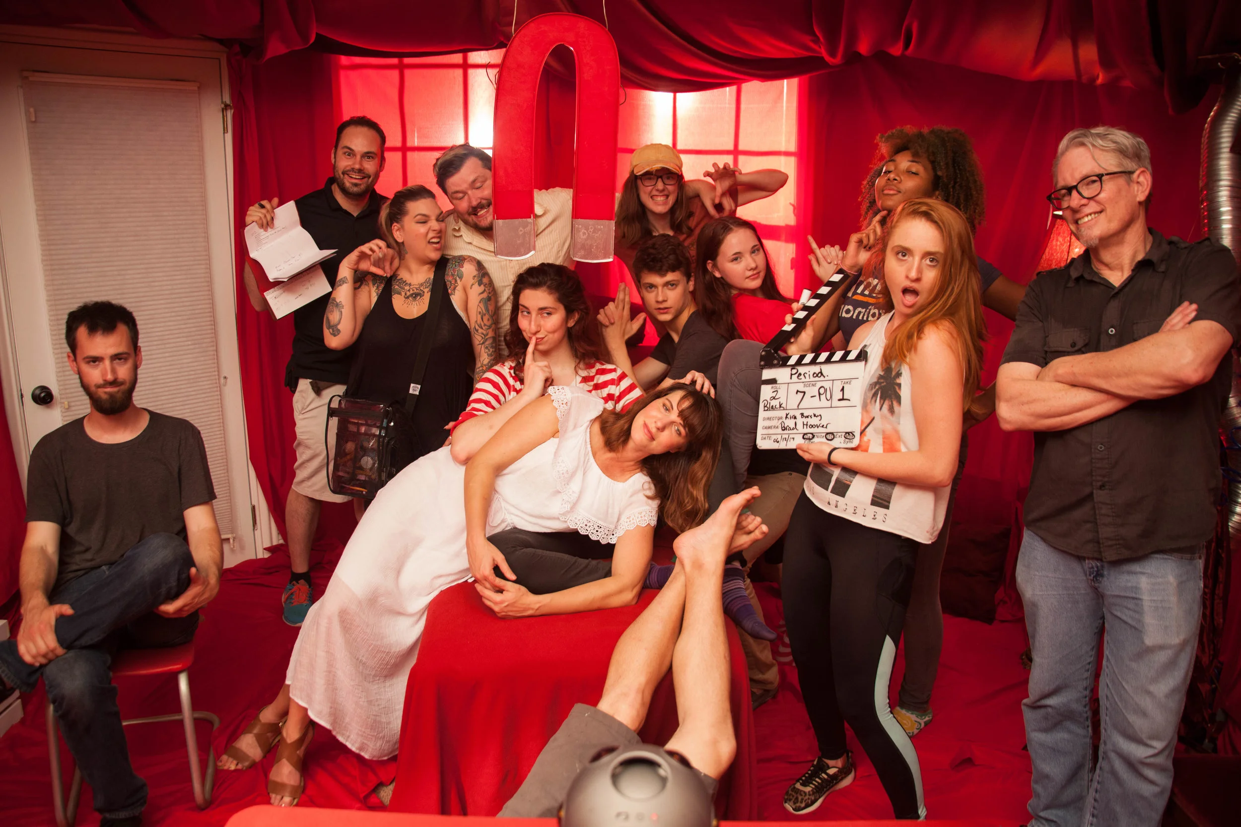The crew Behind the Scenes of Kira Bursky's short film Period