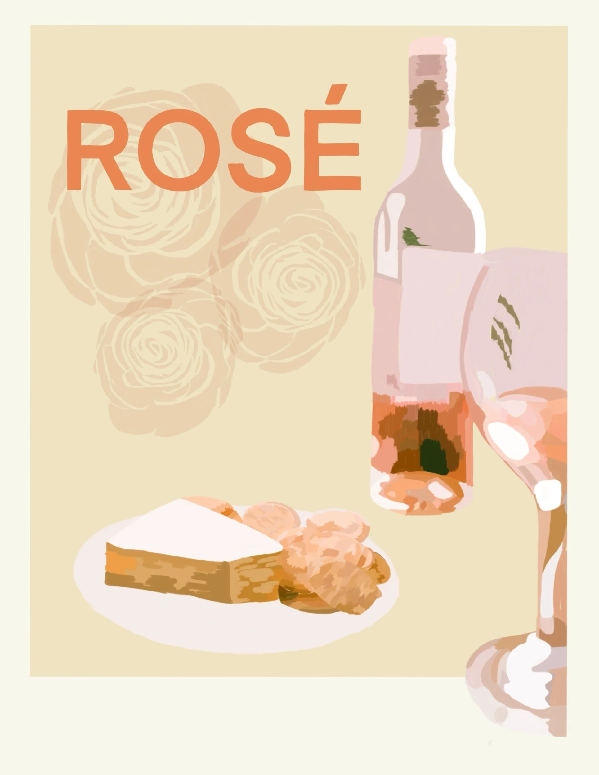 Rosé Oil Painting Poster 