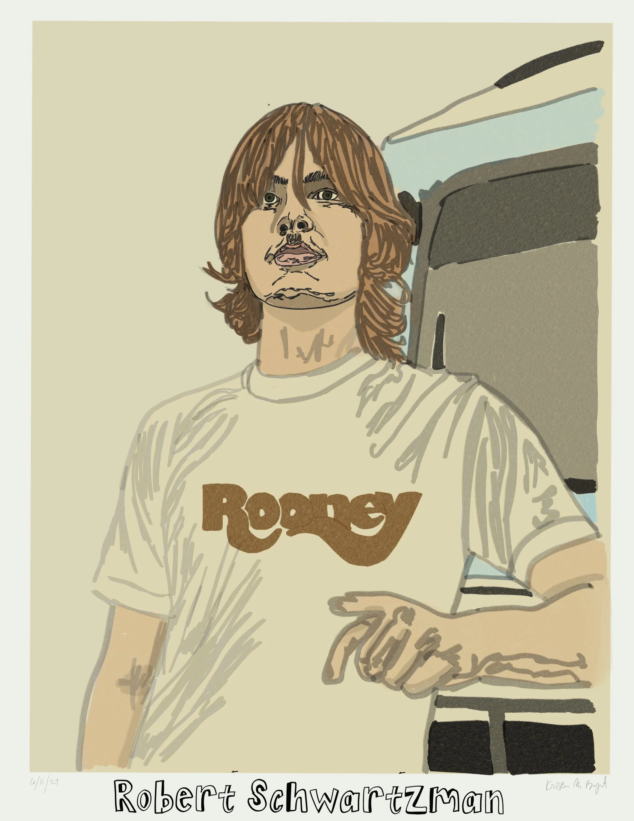 Illustrated Poster of Robert Schwartzman Rooney