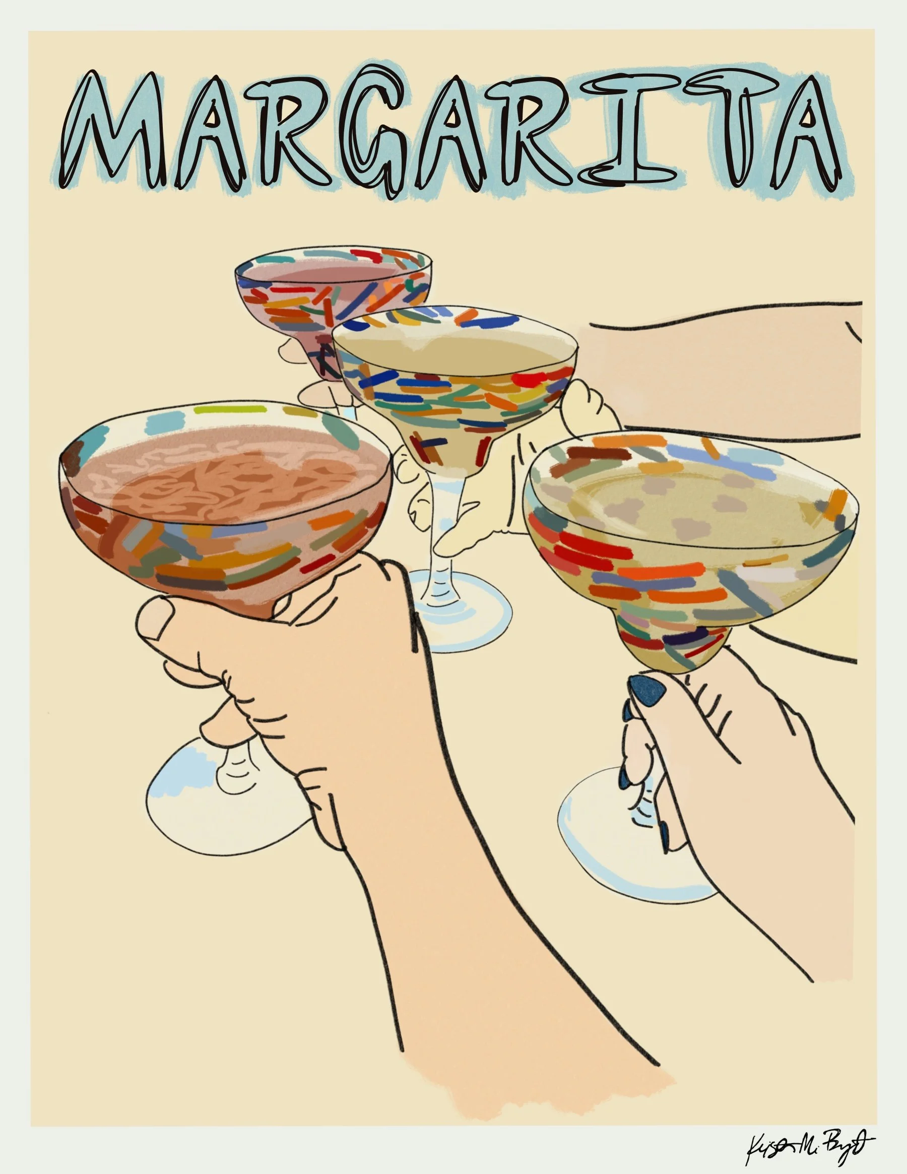 Margarita Illustrated Poster