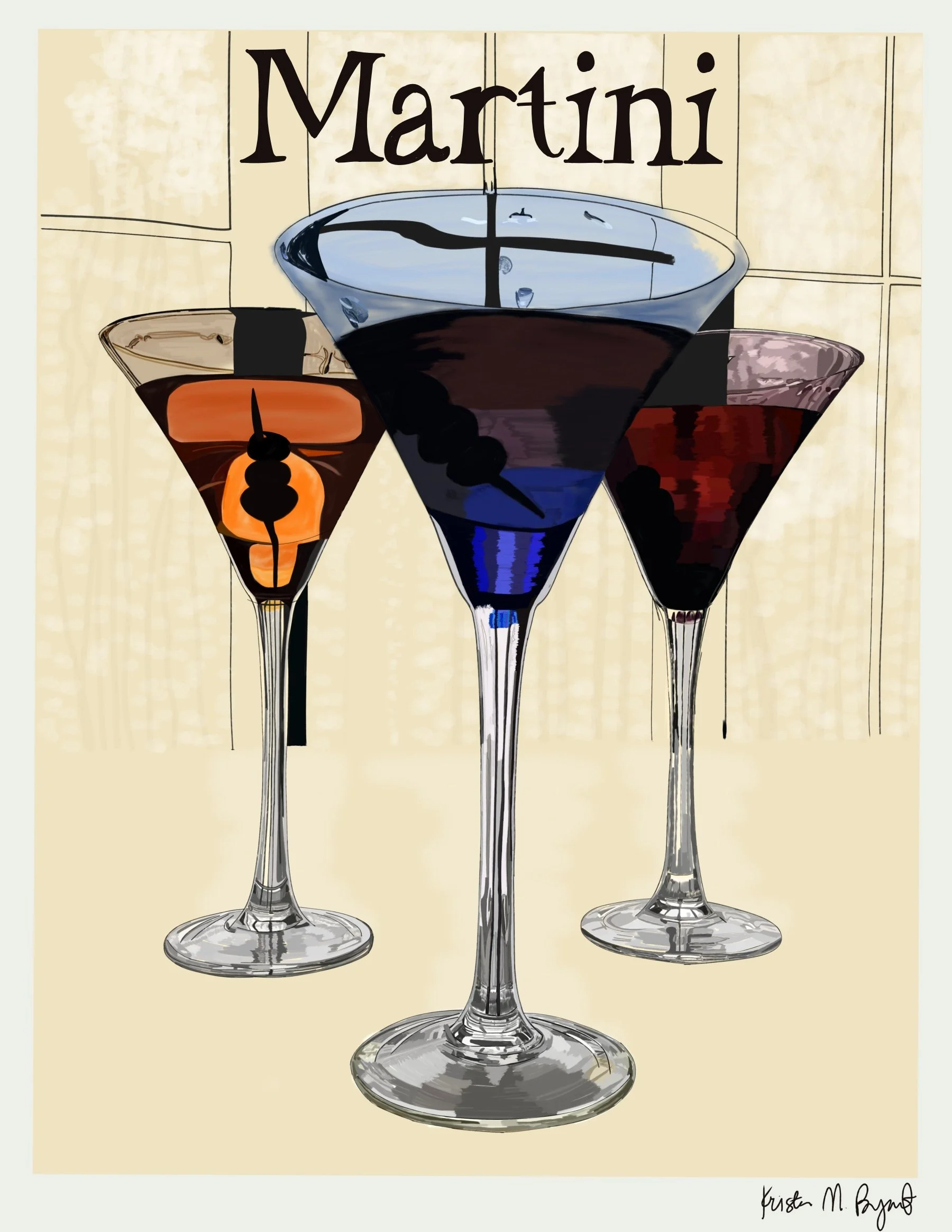 Martini Illustrated Poster