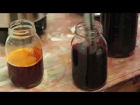 Jenni Earle hand-dyeing Bandanas