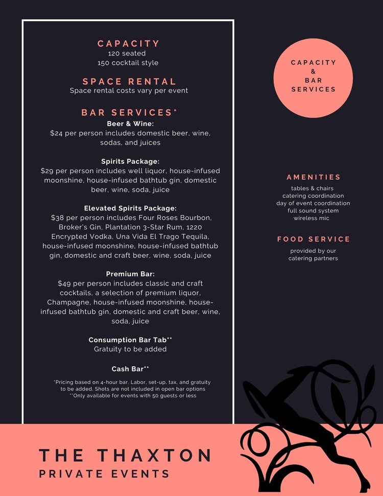 Thaxton Private Events: weddings/corporate/rehearsal dinners/birthdays- Thaxton ...