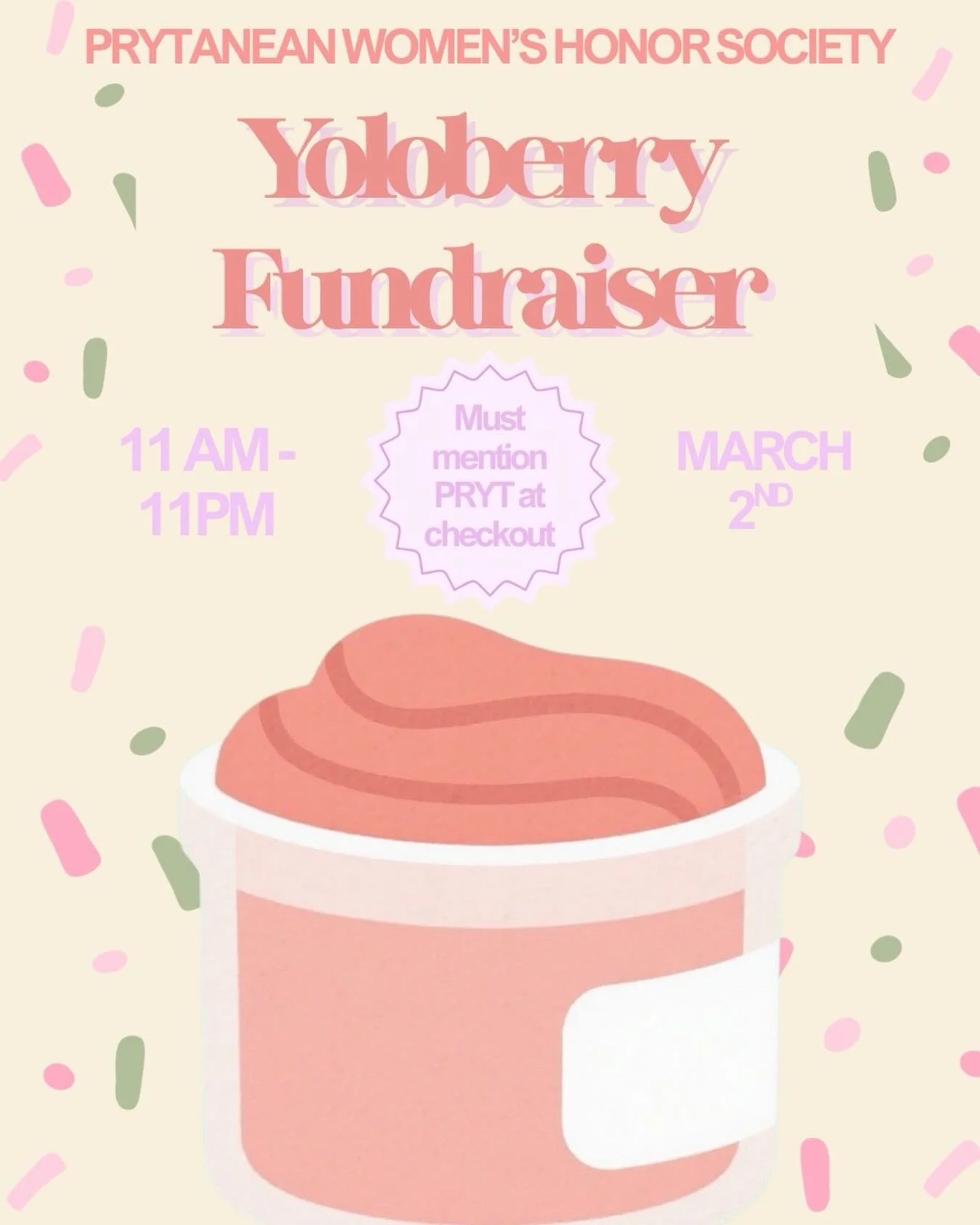 Yoloberry fundraiser coming up🍦💟