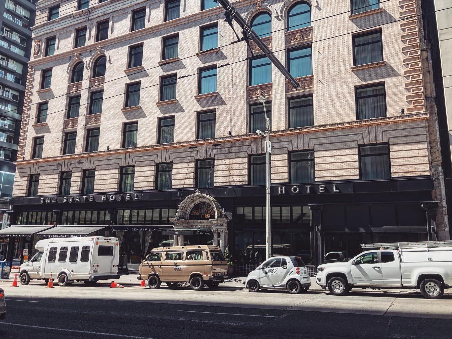 What&rsquo;s the coolest part about the elegant State Hotel in downtown Seattle? It allows camper van deliveries!