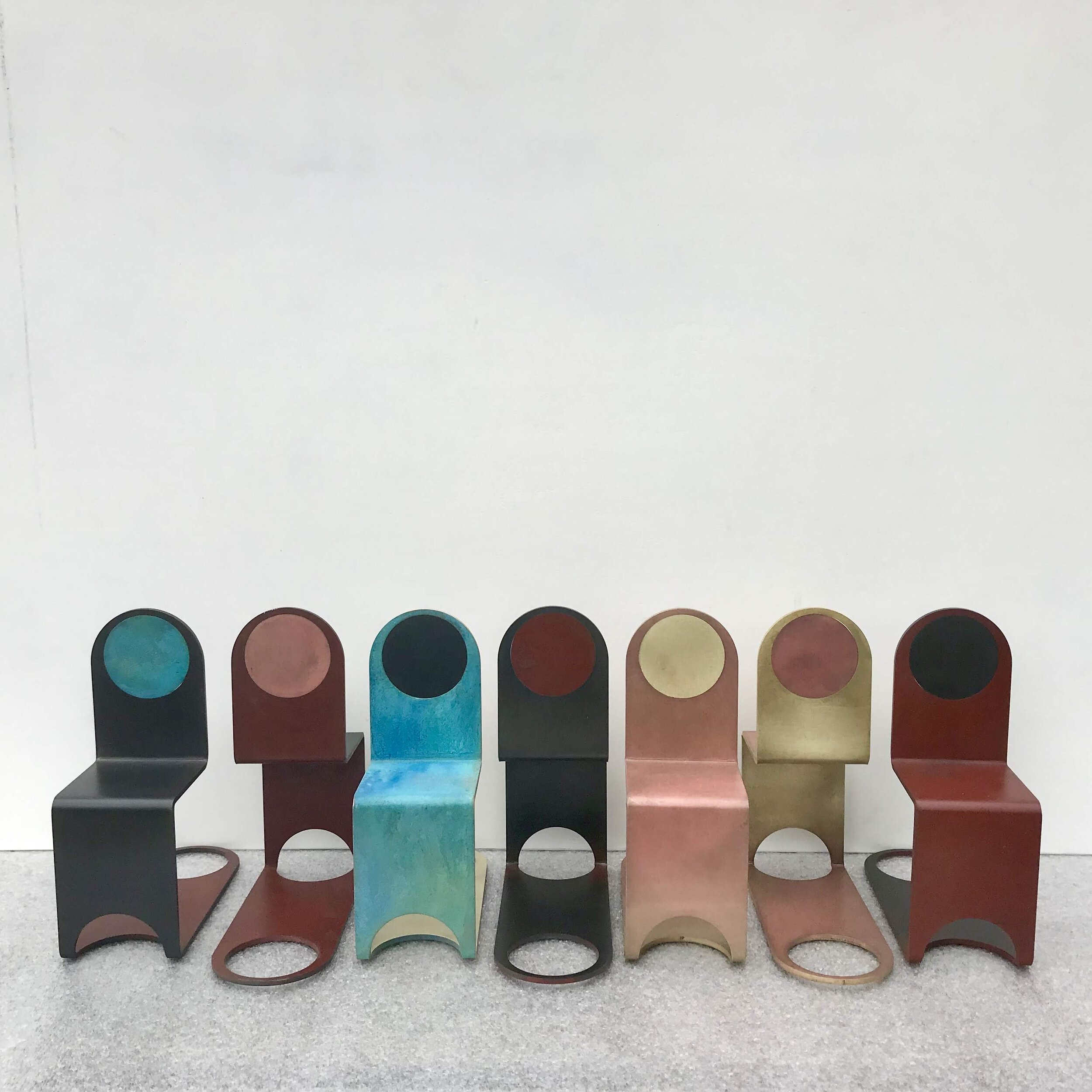  Patinated book ends designed by Kin and Company 