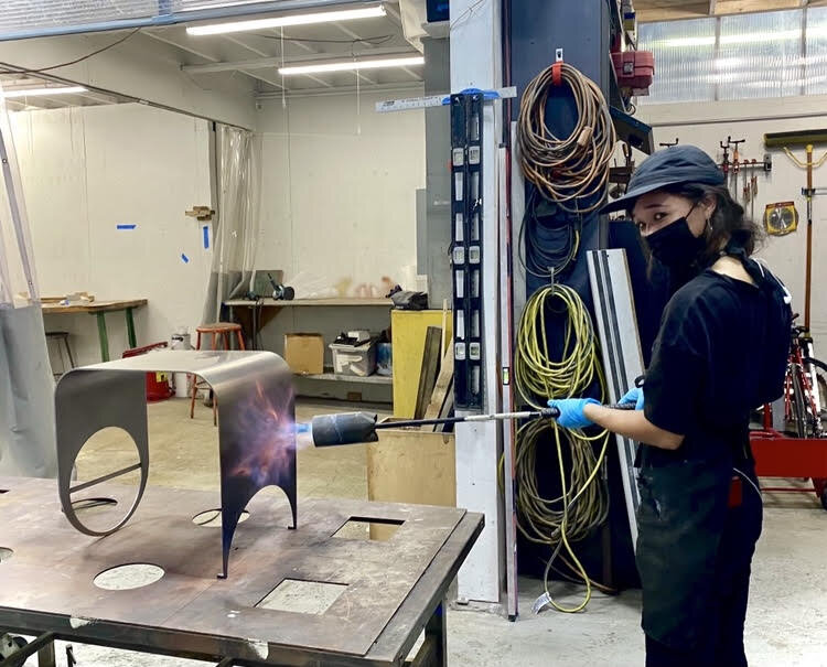  Heat treating steel stool for Kin and Company 