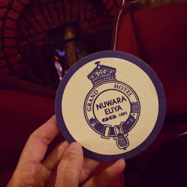 A prop straight from a Wes Anderson film: beer mat at the Nuwara Eliya Grand Hotel bar