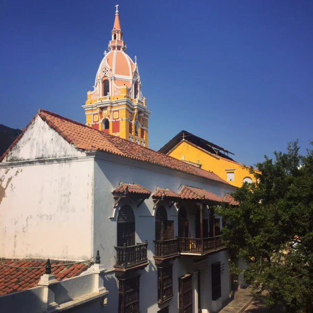 The spectacular Catedral of Cartagena, as seen from the Palacio de la Inquisición