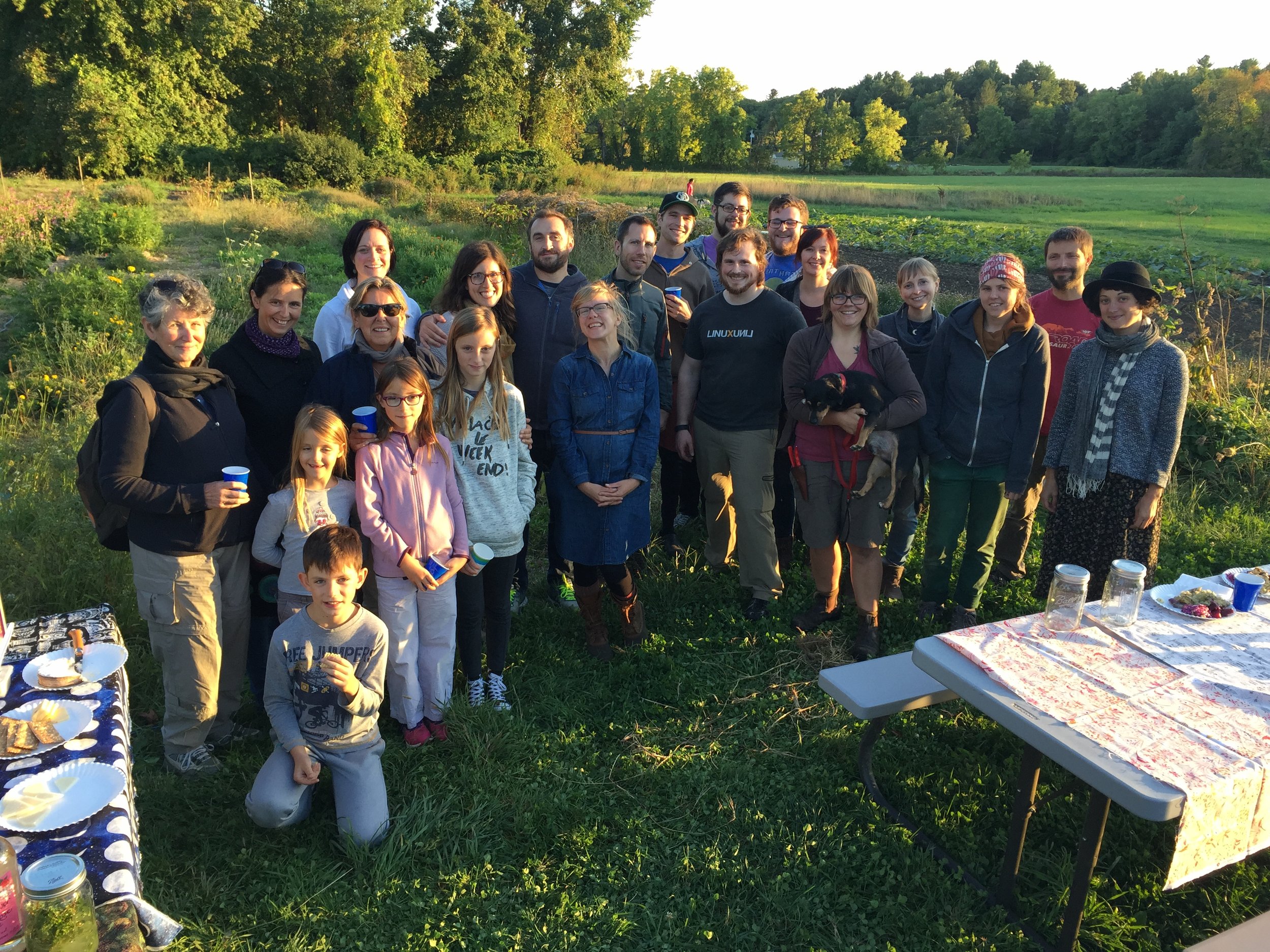 Jenny, Matt, and a few of our CSA members at the 2016 farm potluck.