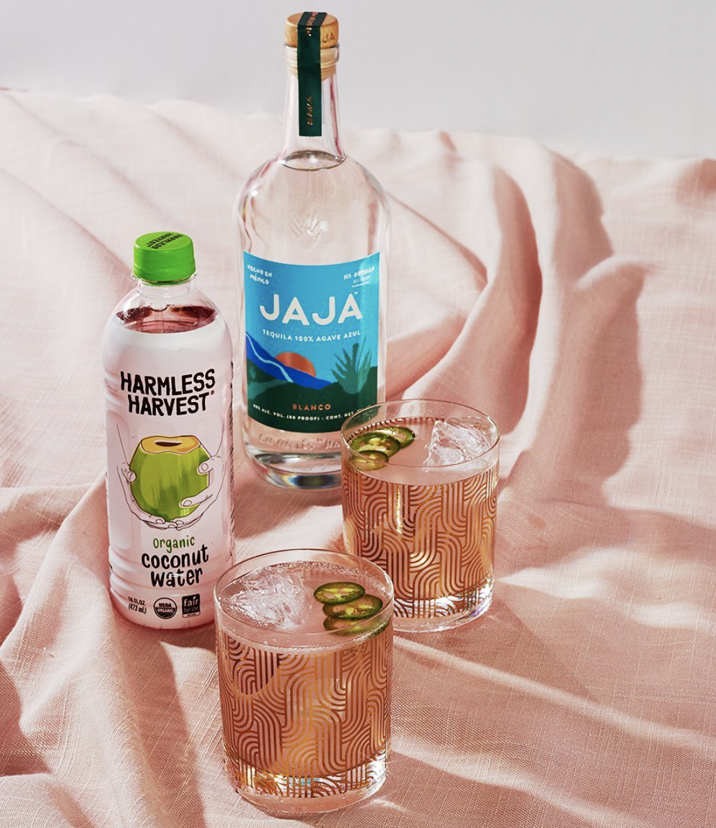 Harmless Harvest and Jaja Tequila 