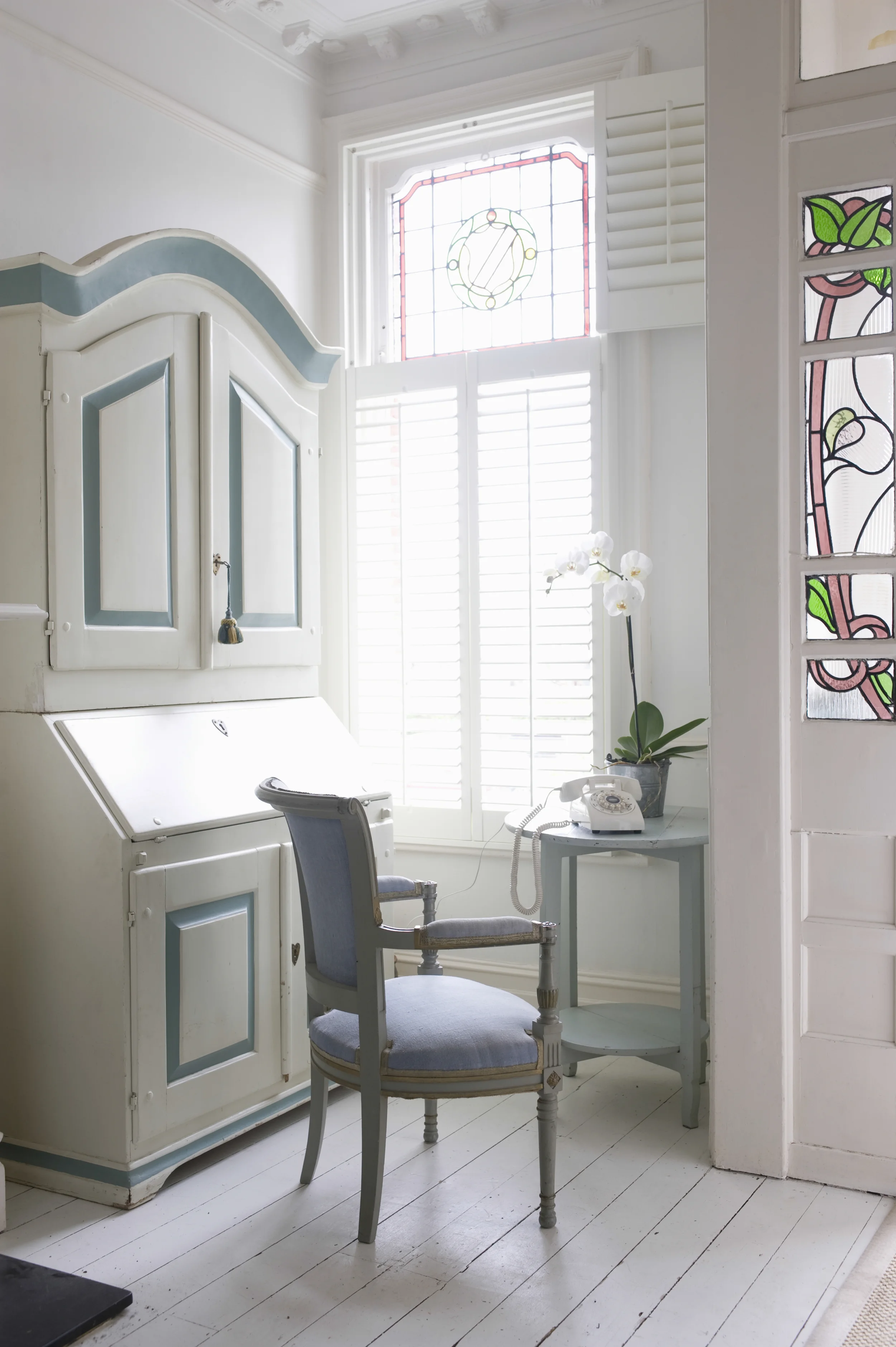 Tier on tier wooden shutters Swanage Dorset