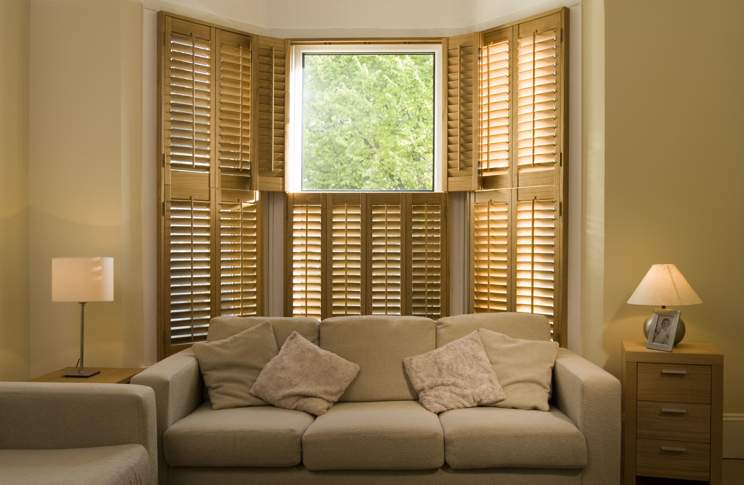 Tier on tier wooden shutters Bournemouth Dorset