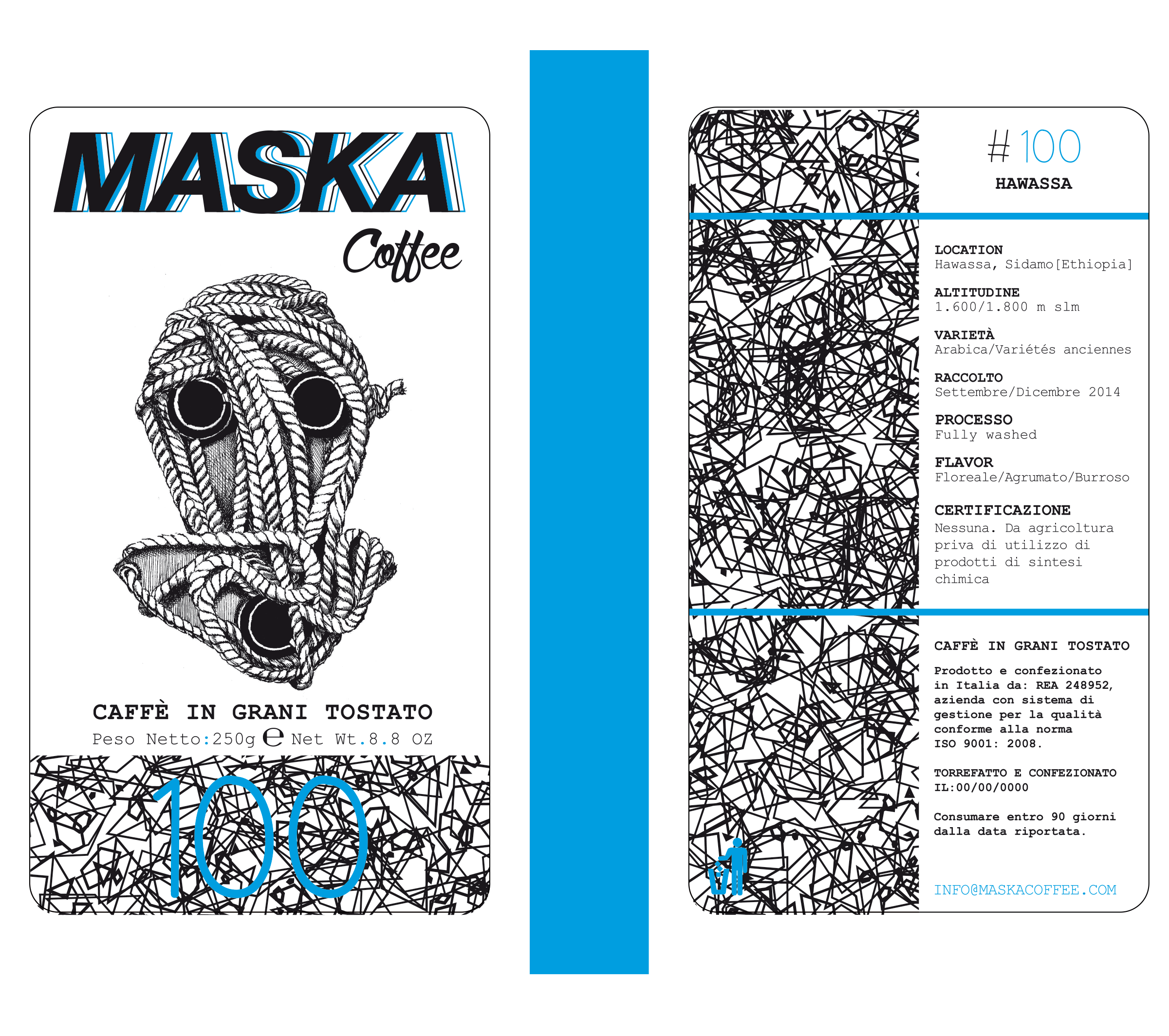 FRONT & BACK LABEL FOR COFFEE BAG