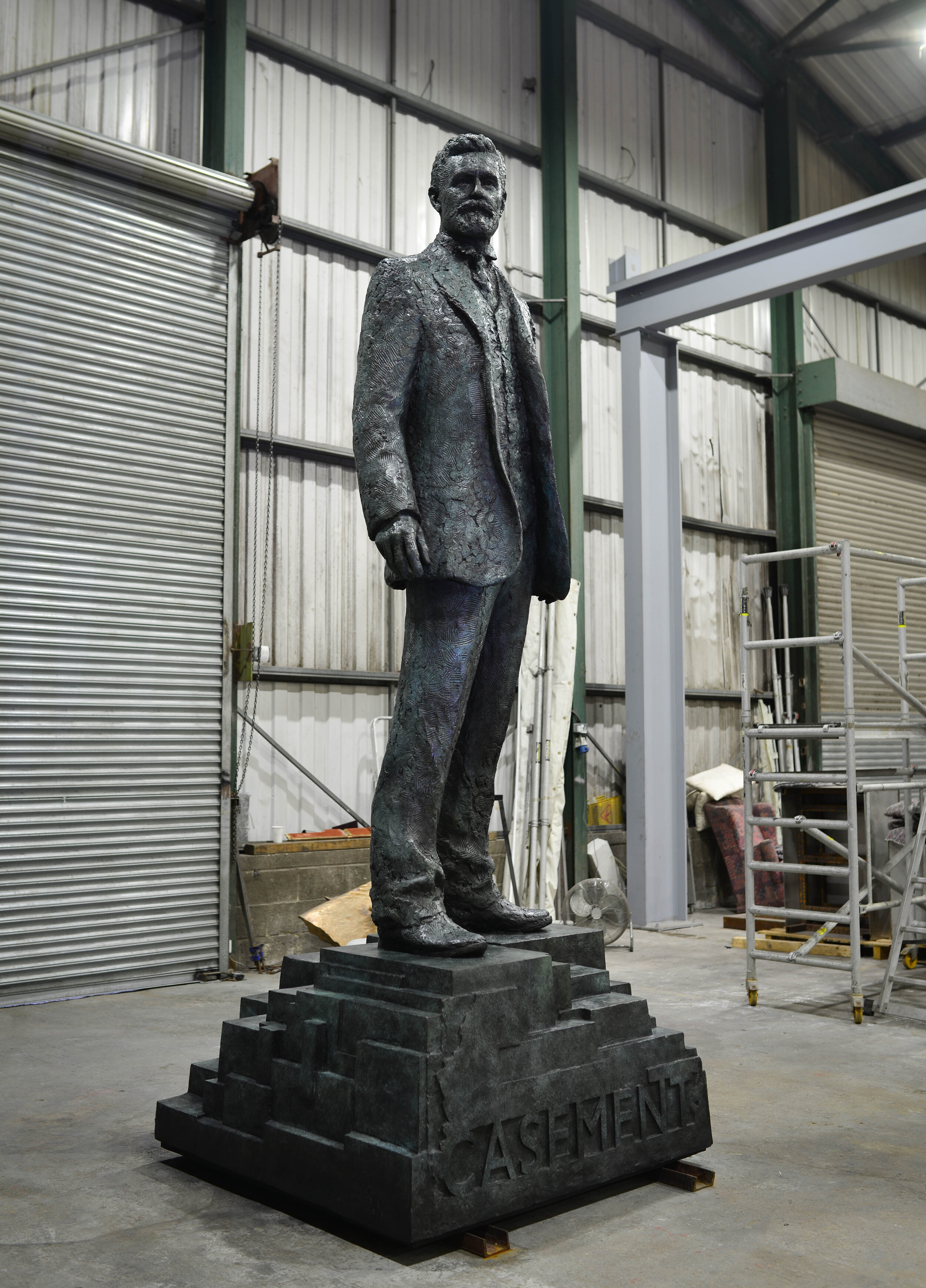 The Roger Casement sculpture complete and ready for shipping