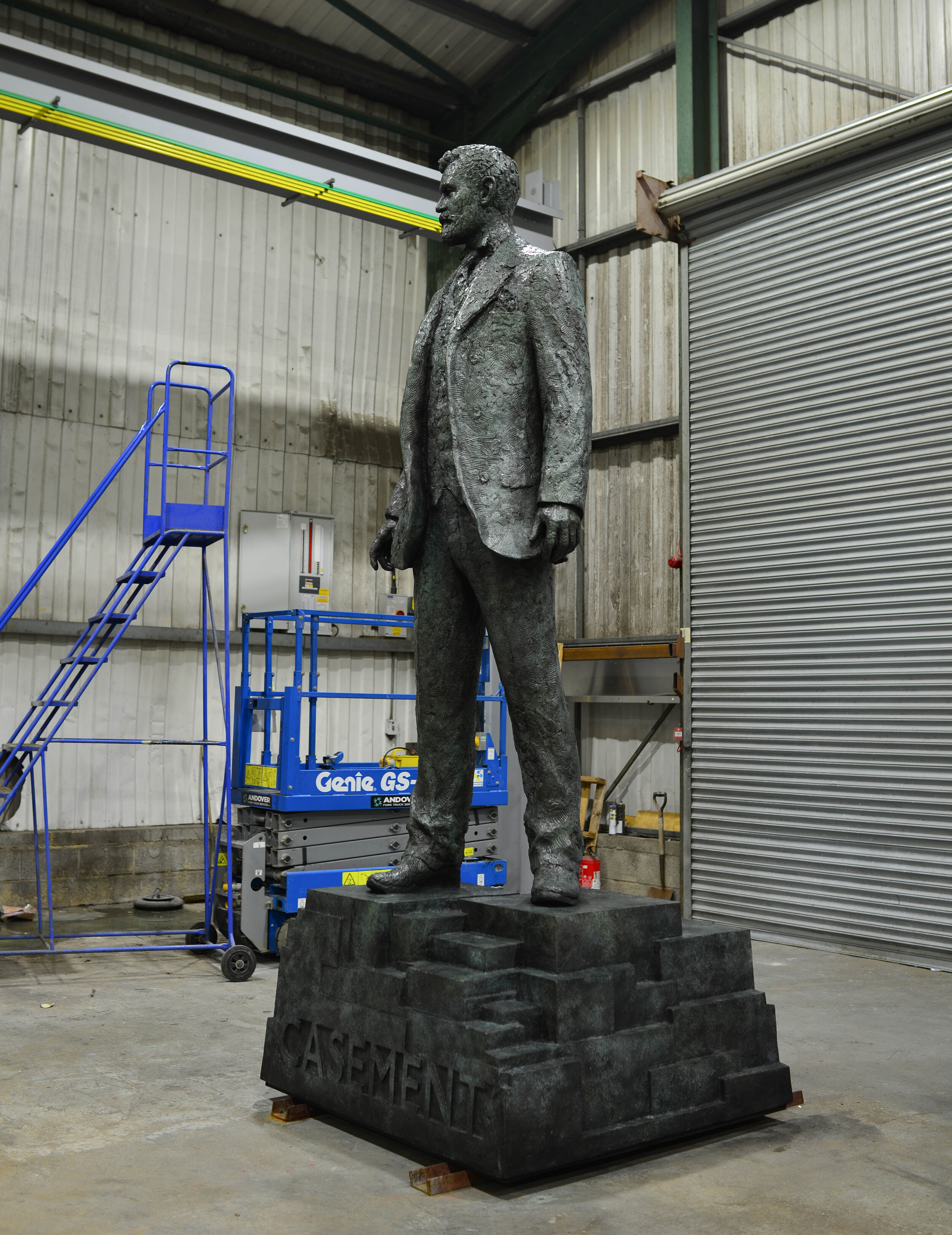 The Roger Casement sculpture complete and ready for shipping