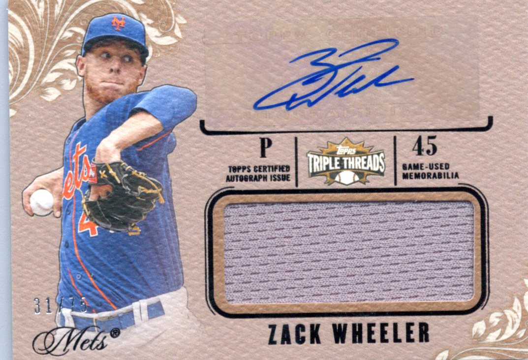 2014 Topps Triple Threads Zack Wheeler Auto 31/75
