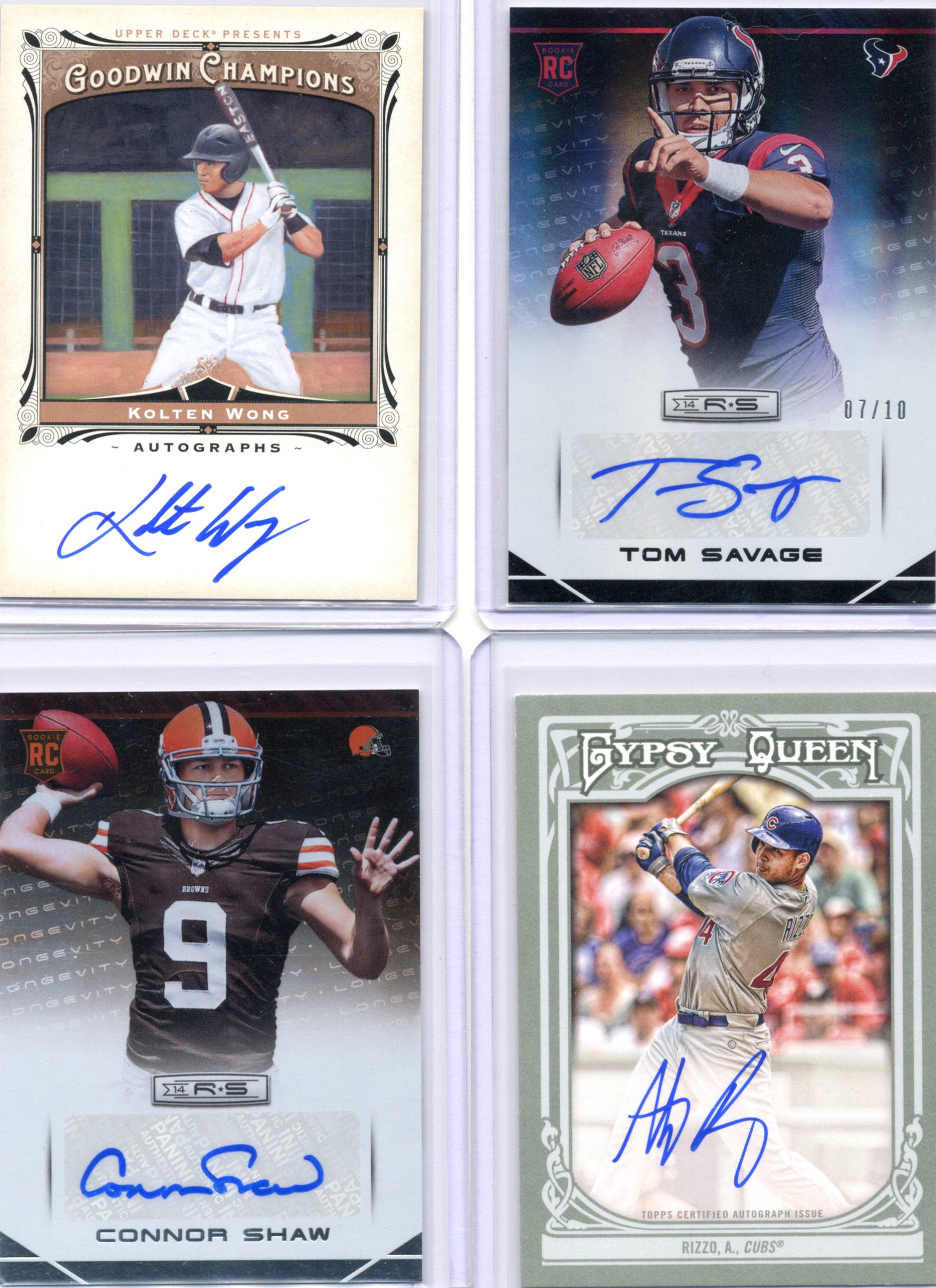 Kolten Wong Tom Savage Connot Shae Anthony Rizzo