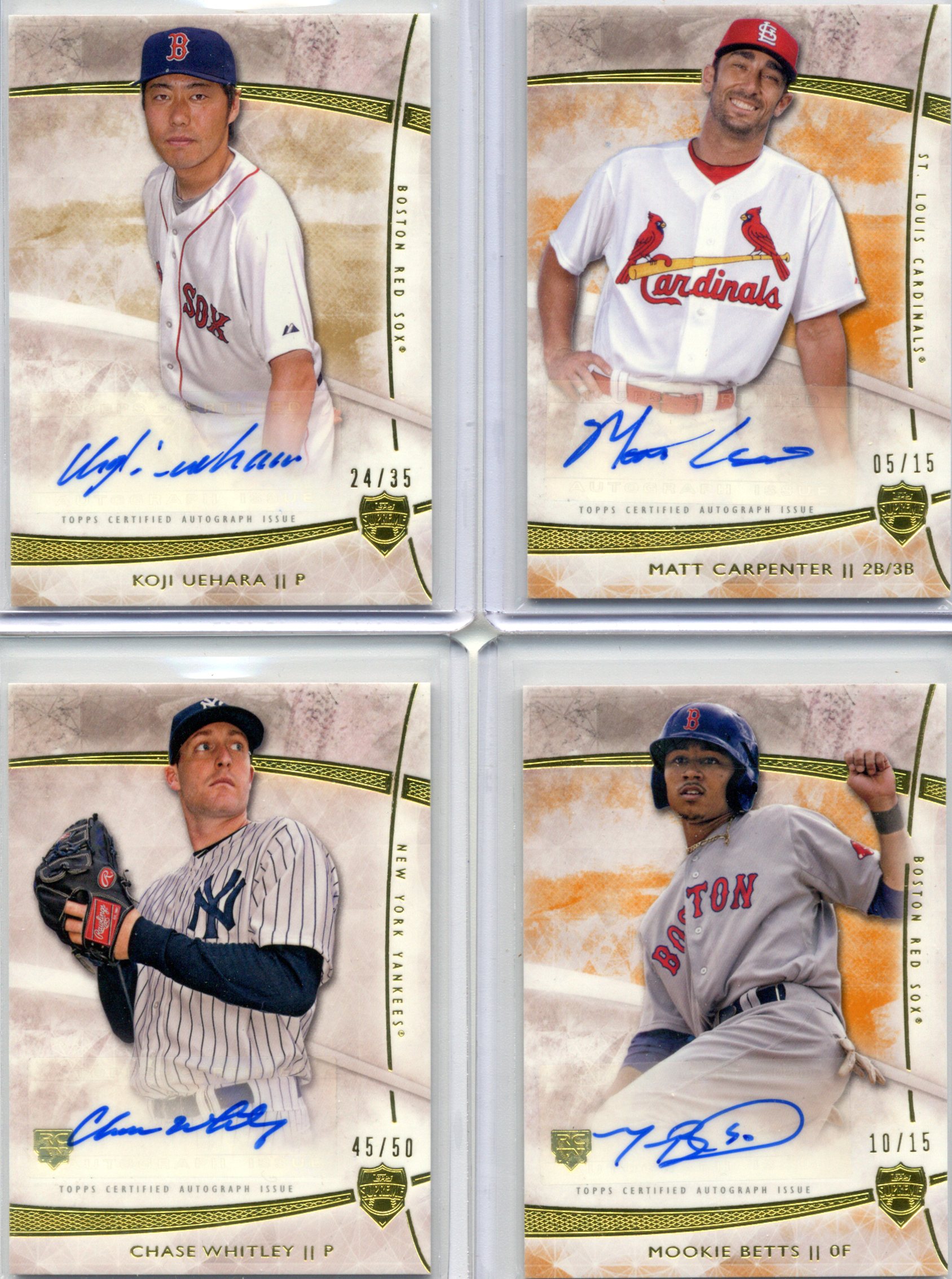 Koji Uehara Matt Carpenter Chase Whitley Mookie Betts