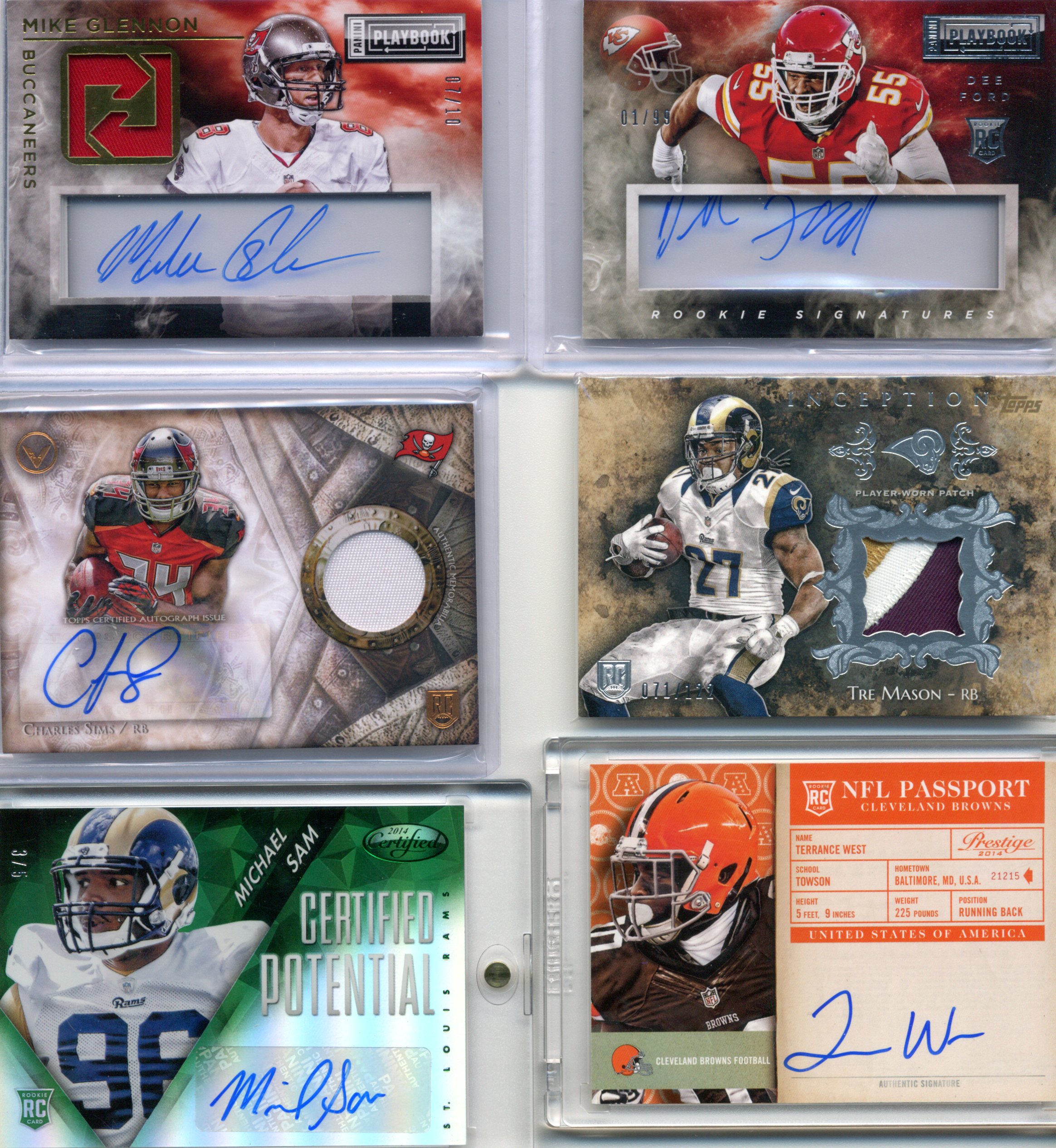 Mike Glennon Dee Ford Charles Sims Tre Mason Michael Sam Terrance West