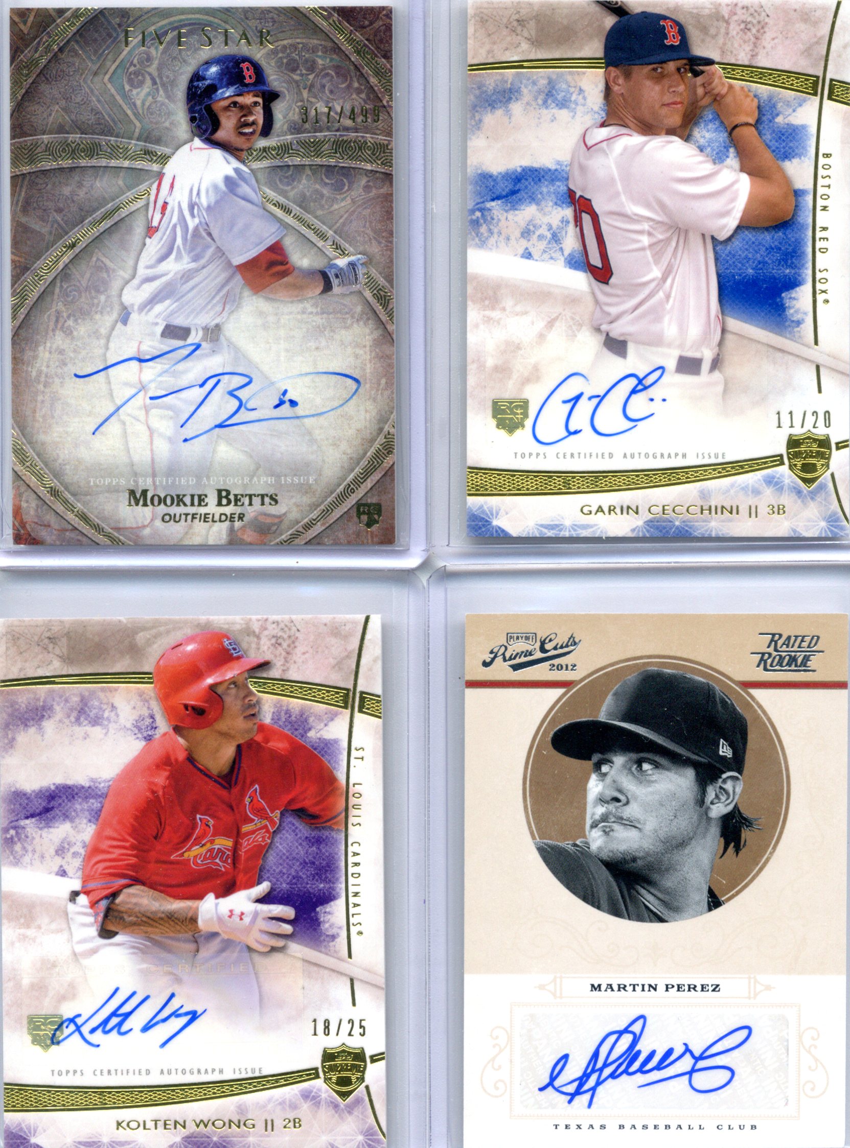 Mookie Betts Garin Cecchini Kolten Wong Martin Perez