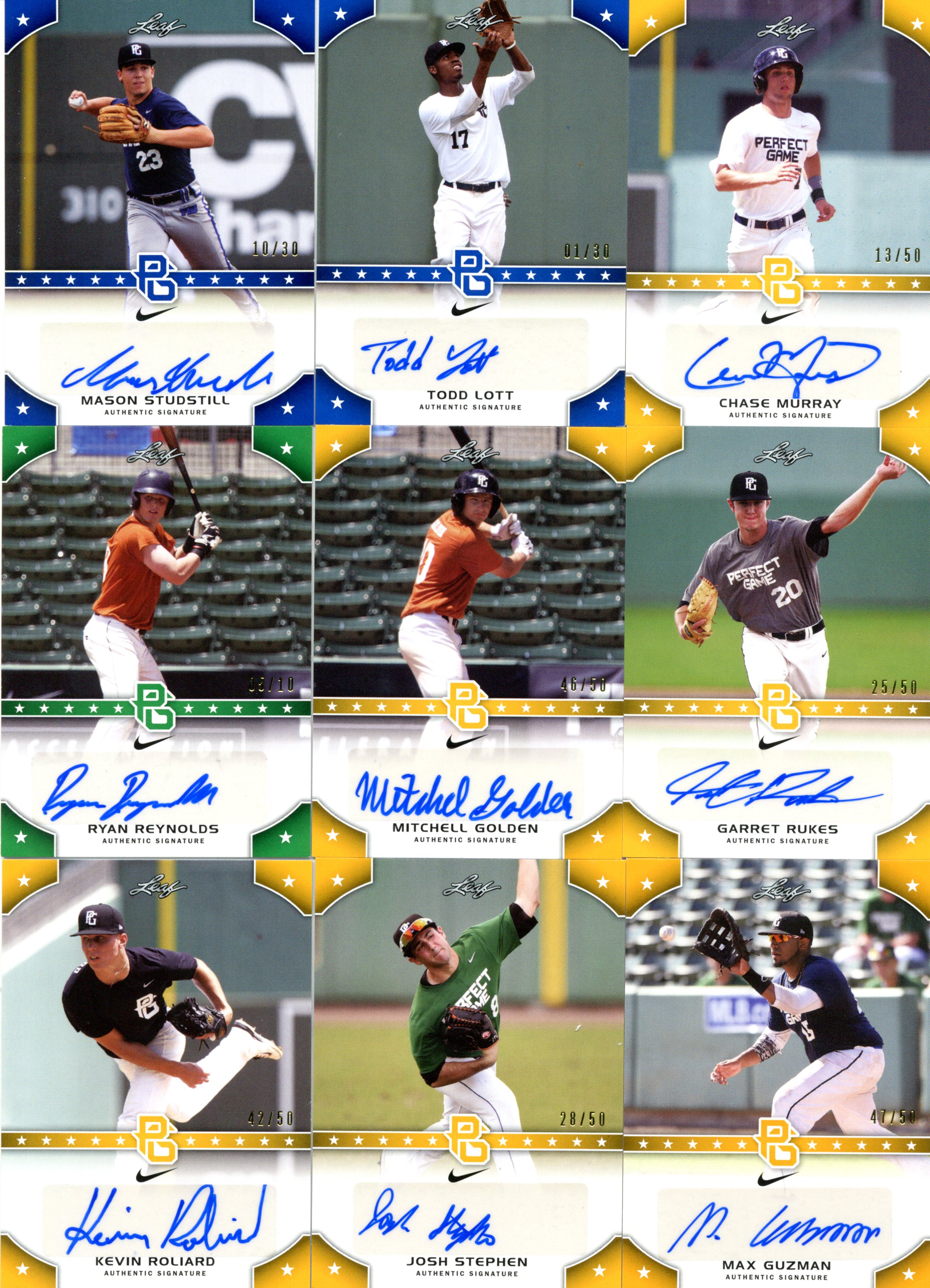 Mason Studstill Todd Lott Chase Murray Ryan Reynolds Mitchell Golden Garret Rukes Kevin Roliard John Stephen Max Guzman