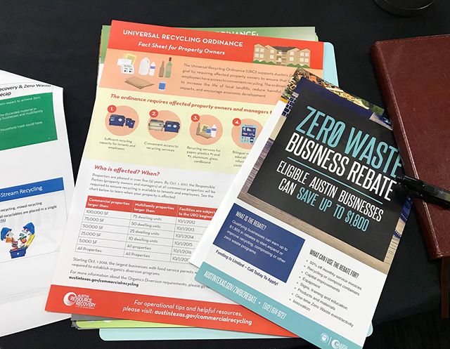 Zero Waste professional certification training today with the city of Austin! I&rsquo;m always amazed by all of the resources Austin provides to keep our city so environmentally conscious- composting classes and pickup, recycling rebates for business