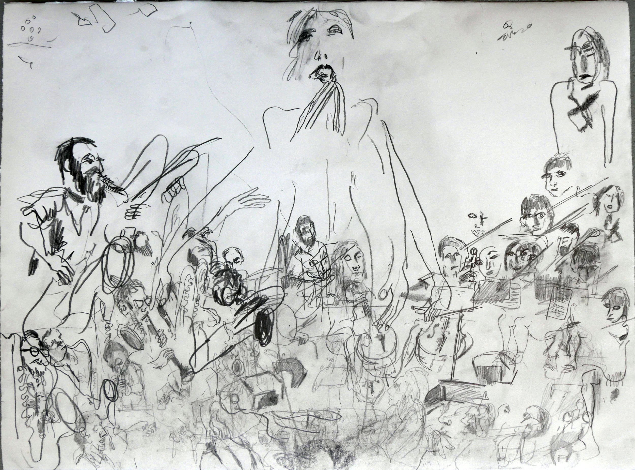 Colin Stetson and band performing "Sorrow"