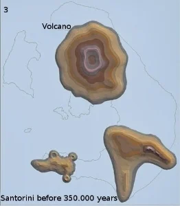 Santorini 350.000 ago: A new volcano is created in the North 